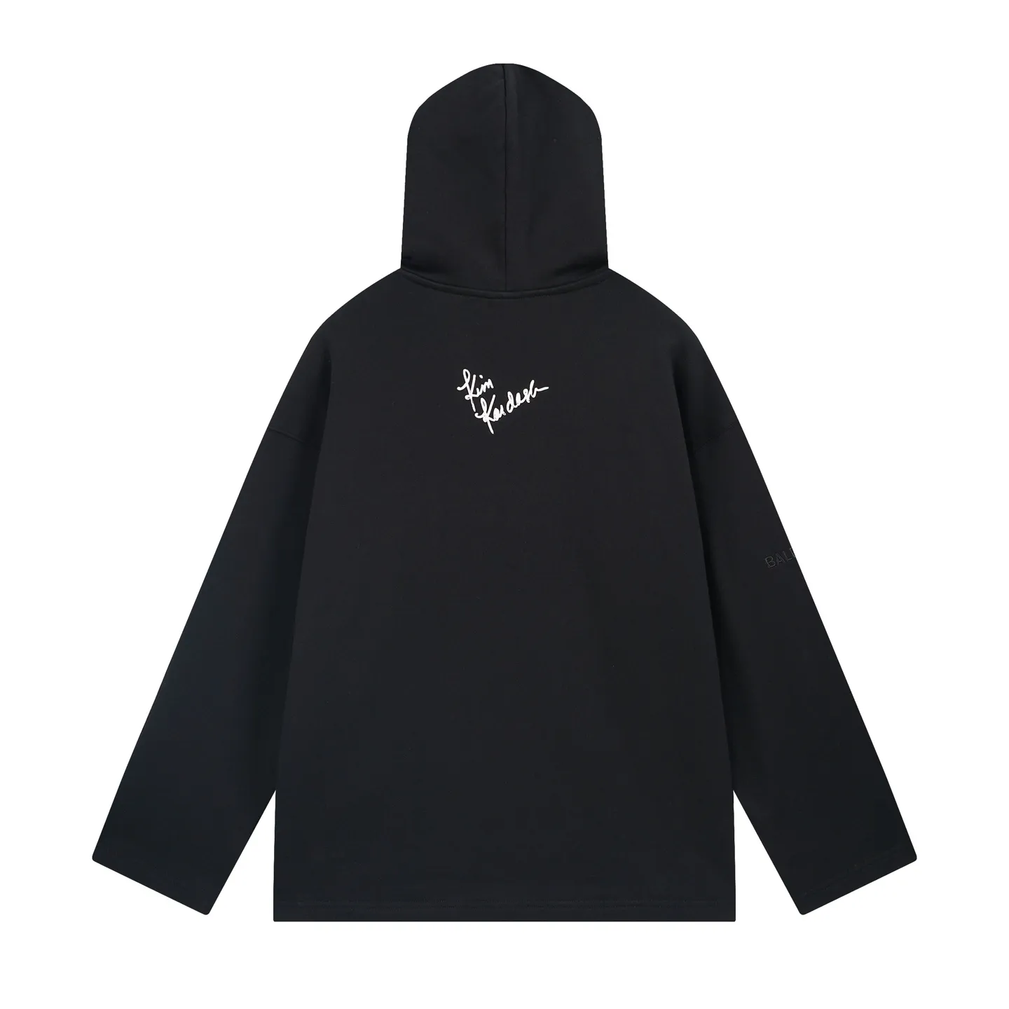 🅿️350 real shots [Top version. Official website quality] BALENCI*GA/25 new model. The front is directly printed with Kardashian's portrait art work, the back is printed with artistic signature, and the right sleeve is embroidered with English frayed distressed hooded sweatshirt, the latest SS25 autumn and winter style. Research and development at the first time, different market currencies. Comparisons welcome. The fabric is made of Paris ZP custom-woven and dyed cotton sweatshirt, with a weight of 460 grams. The cloth surface is clean. The cloth pattern is clear, soft and comfortable. Printing adopts computer direct printing. The garments are washed and worn to make them look old. Jubie market currency. Welcome to compare. The version adopts OS loose shoulder design. Same style for men and women. Code: BL259937 Color: Black Size: XS S M L