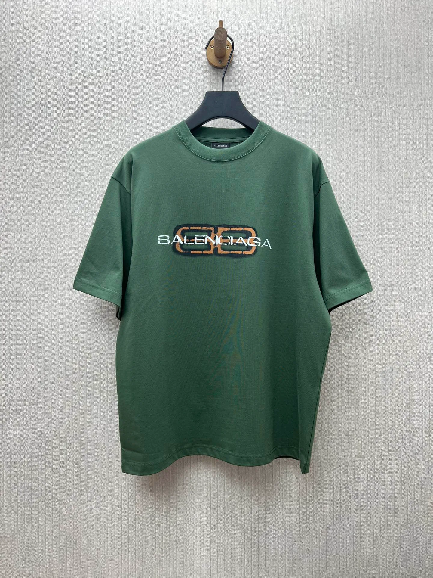 🅿️280 Paris 25ss new BB Icon Stencil dark green medium fit jersey T-shirt! High version code number: XS.S.M.L.