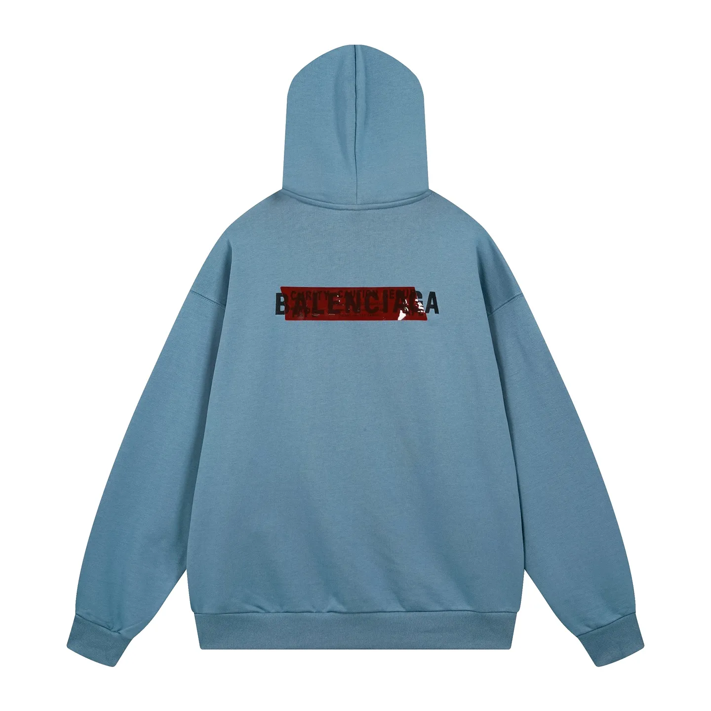 🅿️320 real photos [Top version. Official website quality] BALENCI*GA/Paris #2025 autumn and winter new style front and rear letter LOGO embroidered tape taped hooded sweatshirt. Full sense of design, welcome to compare. The fabric is made of Paris ZP custom-woven and dyed cotton sweatshirt. The weight is 460 grams. The cloth surface is clean. The cloth pattern is clear, soft and comfortable. The threads are dyed with no color difference. The classic letter LOGO is embroidered with imported Tajima embroidery machine. The tape is stamped with imported transparent glue. The effect is three-dimensional. Restore the brick cabinet, adopt OS loose shoulder style. Same style for men and women. Code: BL259910 Color: black, sky blue Size: XS S M L