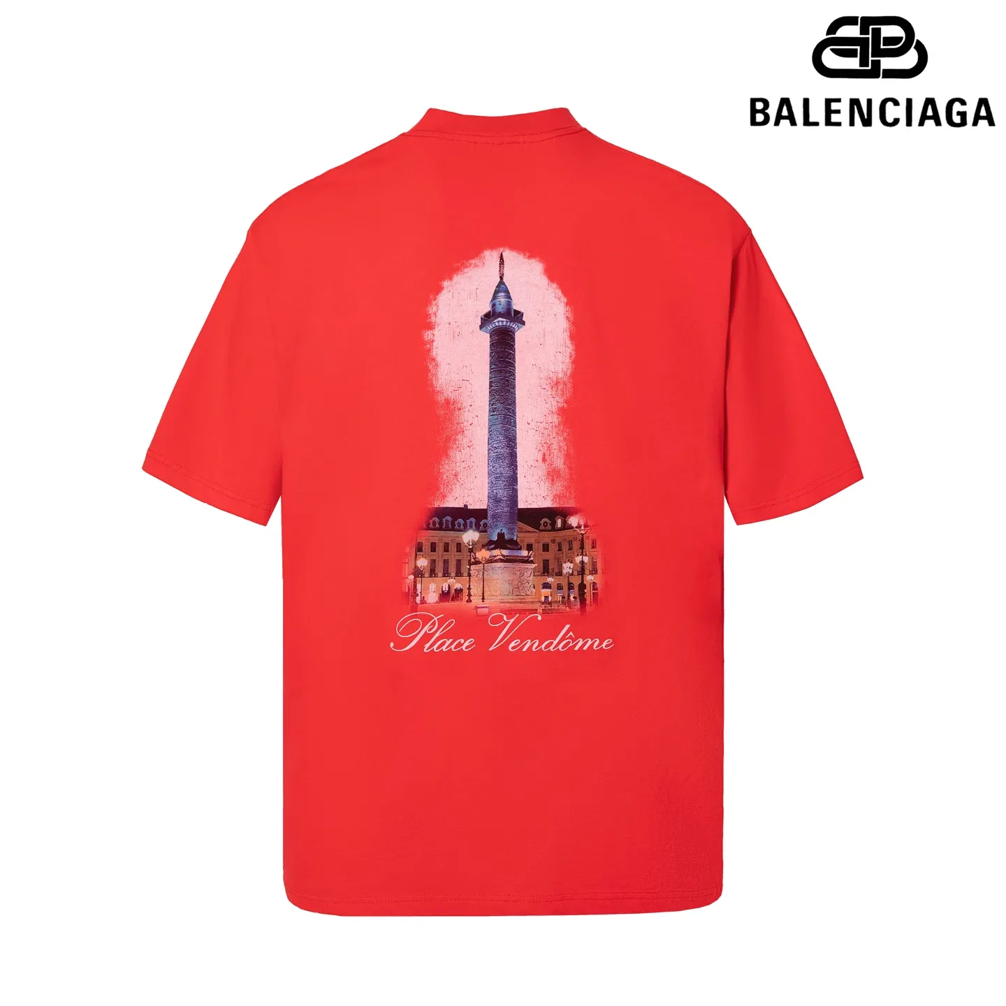 🅿️170 9175# Detailed picture Top version [[BALENCIA*GA] Official website quality Paris co-branded Balenciaga Vogue collaboration series short-sleeved T-shirt OS version Loose dropped shoulders Unisex style Fabric: 260g 100% cotton double yarn Technology: Front panel printing and back panel white ink direct spray Garment washing Shape fixation Color: Black Red Off-white Size: XS S M L