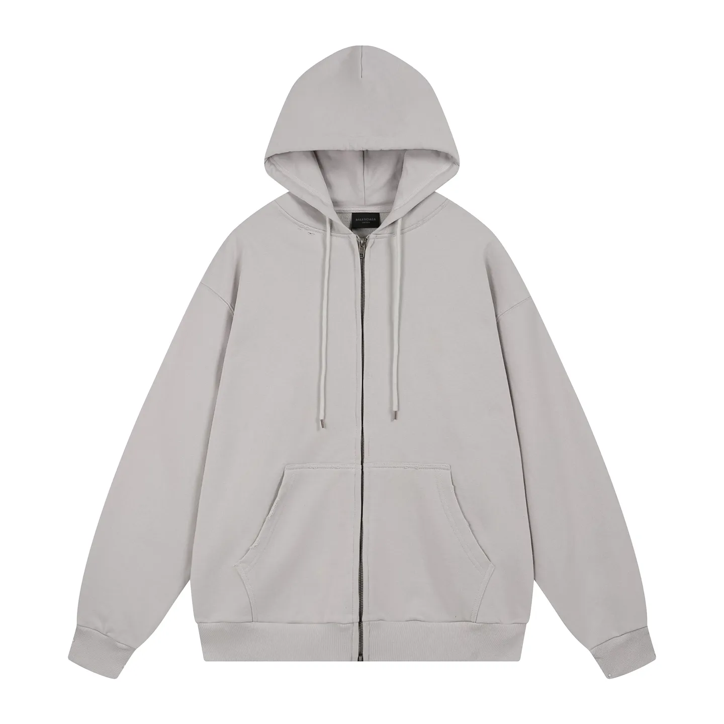 🅿️400 BALENCI*GA Paris' latest masking tape style hooded long-sleeved zipper sweatshirt. The back pattern is printed with imported environmentally friendly materials, and the tape is glued. Customized matching hardware. The letters are clear. The effect is three-dimensional. Exclusively pattern-woven and dyed 460g fabric. Threads are dyed in the same vat with zero color difference. Brick cabinet synchronization. Welcome to compare. Same style for men and women -Color: black beige -SIZE: Xs S M L Style No. 8970#