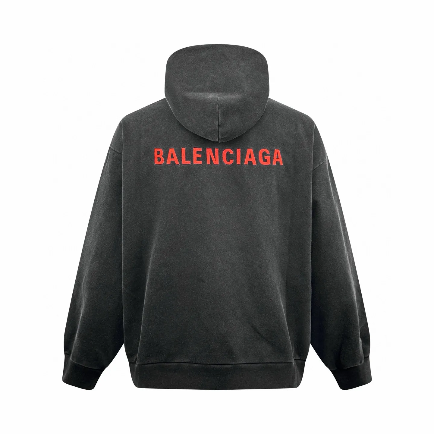🅿️410 [Exclusive supply] BLCG front and back embroidered logo hooded sweatshirt. Original purchase and development of 8,300 yuan. The fabric is made of customized premium pure velvet soft fabric. It has a delicate touch and is comfortable and close to the skin. It uses a unique faded black as the main color. It is mysterious and charming. The minimalist and exquisite Balenciaga Back embroidery art on the chest is embellished. It is a concrete expression of the brand soul. The back panel is deconstructed with Balenciaga Back embroidery into a flowing visual storm. Use the most traditional red to embroider the most unruly soul. Drawstring-free hood design. Artists walking at the forefront of fashion use every outfit to outline their own fashion picture, using imported machine embroidery technology. Using advanced computer control systems and precise mechanical components to realize Balenciaga back embroidery operations with high precision. The lines are smooth and delicate, and the washing and coloring process is used. Special desizing agent is preferred. Next, the fabric is soaked in it to be evenly sized. After desizing, it is finally rinsed. The workmanship is extremely complicated and the loss is high. Size:S-M-L-XL