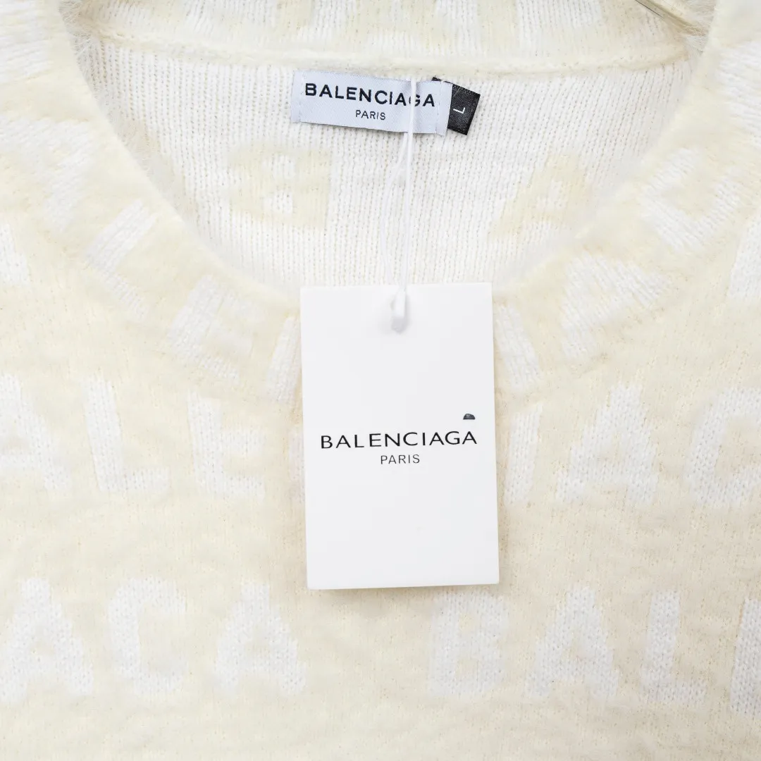 🅿️420 Style: BLA Balenciaga full-print seahorse hair knitted long-sleeved sweater Size: S-XXL Fabric: Wool blend Accessories: Full set of customized original accessories No gender distinction, same style for men and women