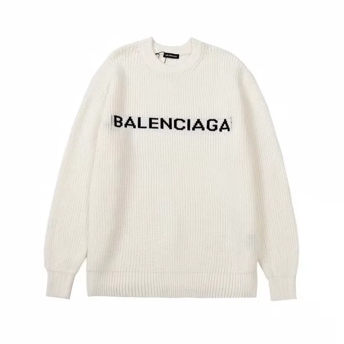 🅿️310 BALENCIAG/balenciaga new autumn and winter sweater. Heavy workmanship. 100% wool jacquard LOGO sweater, new at the counter at the same time. Customized washing label. You can refer to the genuine product. 380g large terry fabric. Complete set of accessories. Texture is clearly visible. Customized fabric. Bright color. Perfectly close to the original version. The highest version. Size: S-L