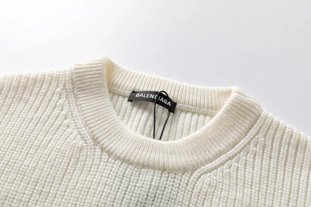 🅿️310 BALENCIAG/balenciaga new autumn and winter sweater. Heavy workmanship. 100% wool jacquard LOGO sweater, new at the counter at the same time. Customized washing label. You can refer to the genuine product. 380g large terry fabric. Complete set of accessories. Texture is clearly visible. Customized fabric. Bright color. Perfectly close to the original version. The highest version. Size: S-L