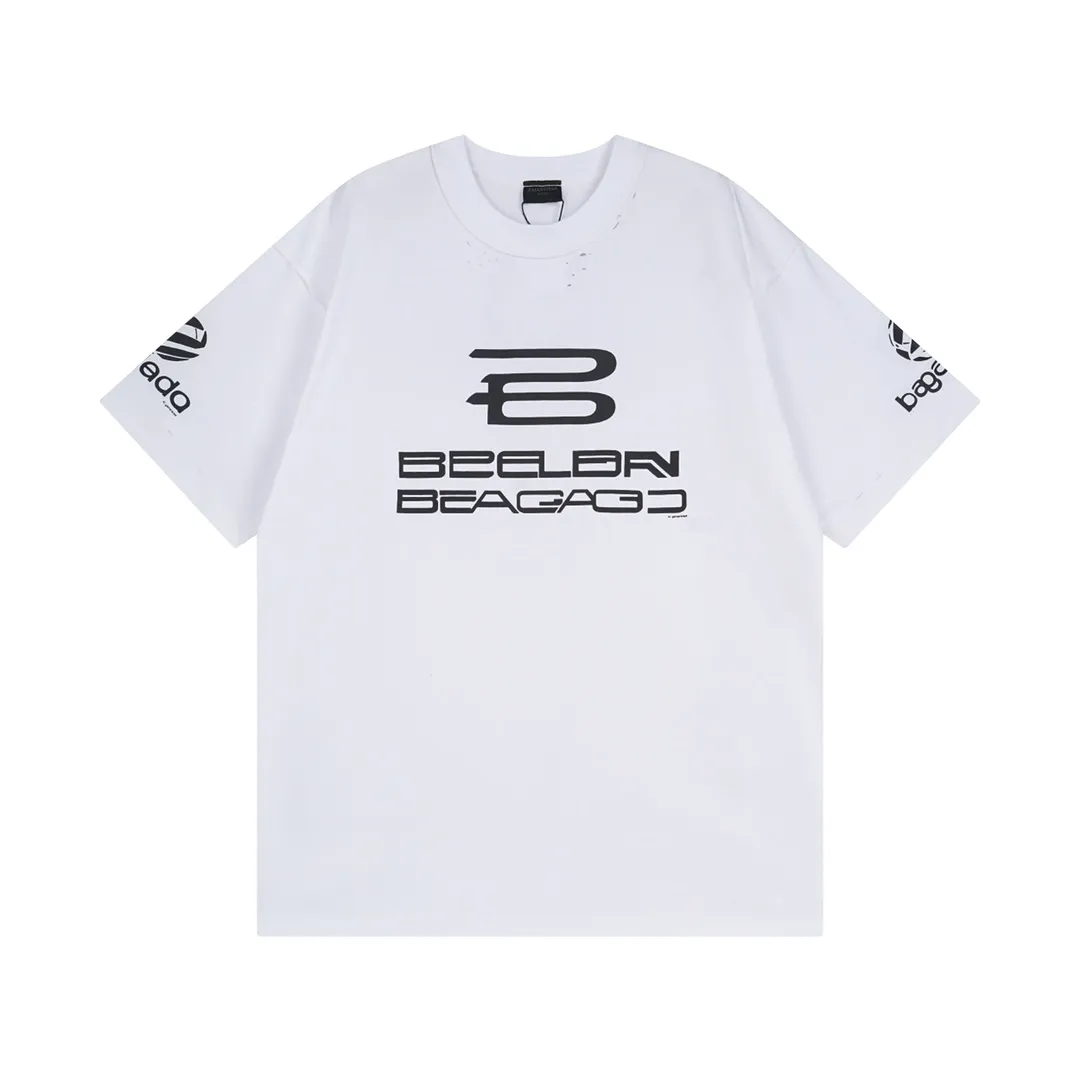 🅿️194 Detailed picture [Top version. Official website quality] BALENCI*GA/Paris AI GENERATED series new T-shirt #2024 new style. The reverse stitching design is full of sense. The front, back and left sleeves are printed with the new LOGO. The ready-made clothes are washed and worn. Notice! ️The original version of this style is made with reverse stitching. It is worn, washed and distressed. This is the normal practice in the Jubie market. The black and gray cuff prints are different. #2024 Spring and Summer Brick Cabinet Synchronization Welcome to compare. The fabric is made of Paris ZP custom-woven and dyed cotton double yarn, with a weight of 260 grams. The cloth surface is clean. The cloth pattern is clear, soft and comfortable. The threads are dyed with no color difference. The classic letter LOGO is printed with imported environmentally friendly glue. The letters are clear and the effect is three-dimensional. Restore the brick cabinet, adopt OS loose shoulder style. Same style for men and women. Code: BL223335 Color: black, light gray, white. Size: XS to L