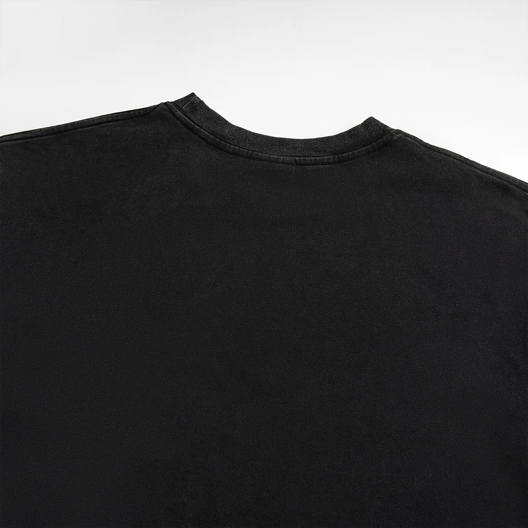 🅿️180 9112# Detailed picture Top version [[BALENCIA*GA] official website quality Paris new Statue of Liberty catwalk style short-sleeved T-shirt OS version loose dropped shoulders Unisex style Fabric: 260g 100% cotton double yarn Process: front digital direct printing Garment wash worn distressed fixed color Color: washed black white Size: XS S M L