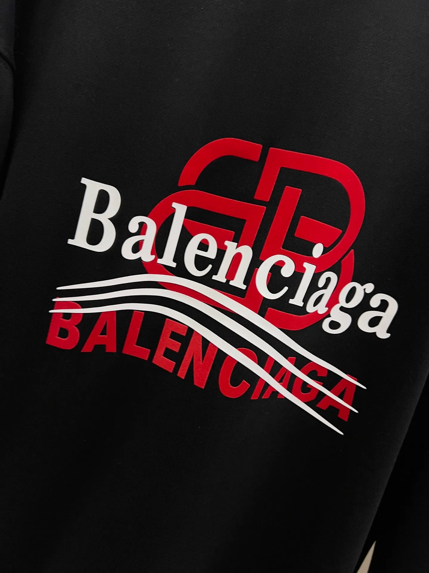 🅿️260 BAL Balenciaga 2025 Autumn and Winter New Style Round Neck Long Sleeve Sweater Classic Letter Flocking Print + Three-dimensional Silicone Technology Uniform Loose Version for Men and Women S M L XL XXL Five Codes Color: Black White
