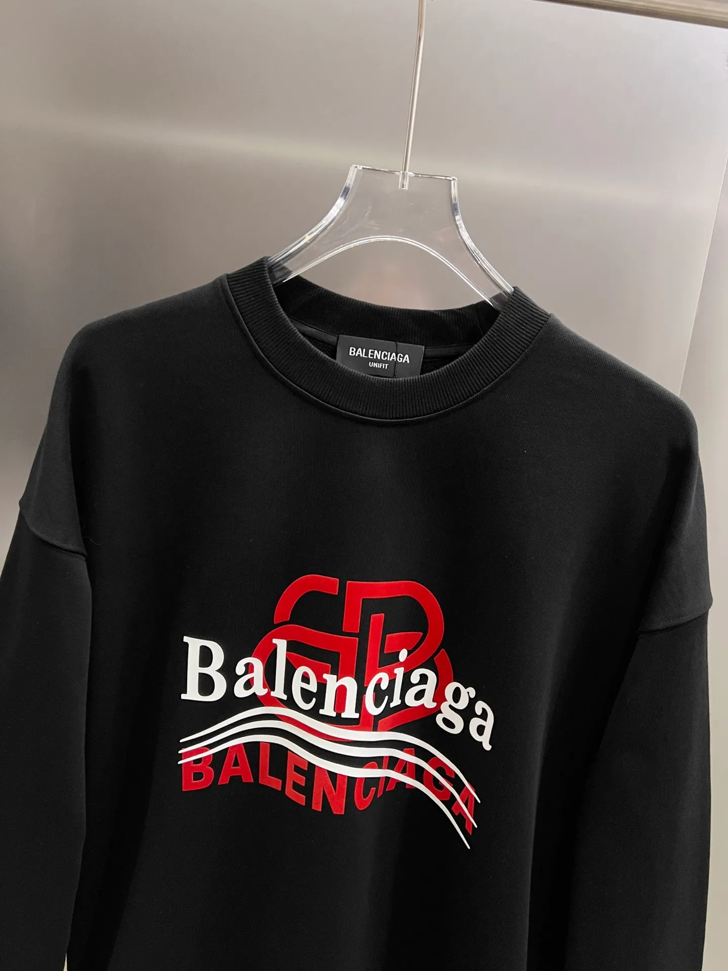 🅿️260 BAL Balenciaga 2025 Autumn and Winter New Style Round Neck Long Sleeve Sweater Classic Letter Flocking Print + Three-dimensional Silicone Technology Uniform Loose Version for Men and Women S M L XL XXL Five Codes Color: Black White