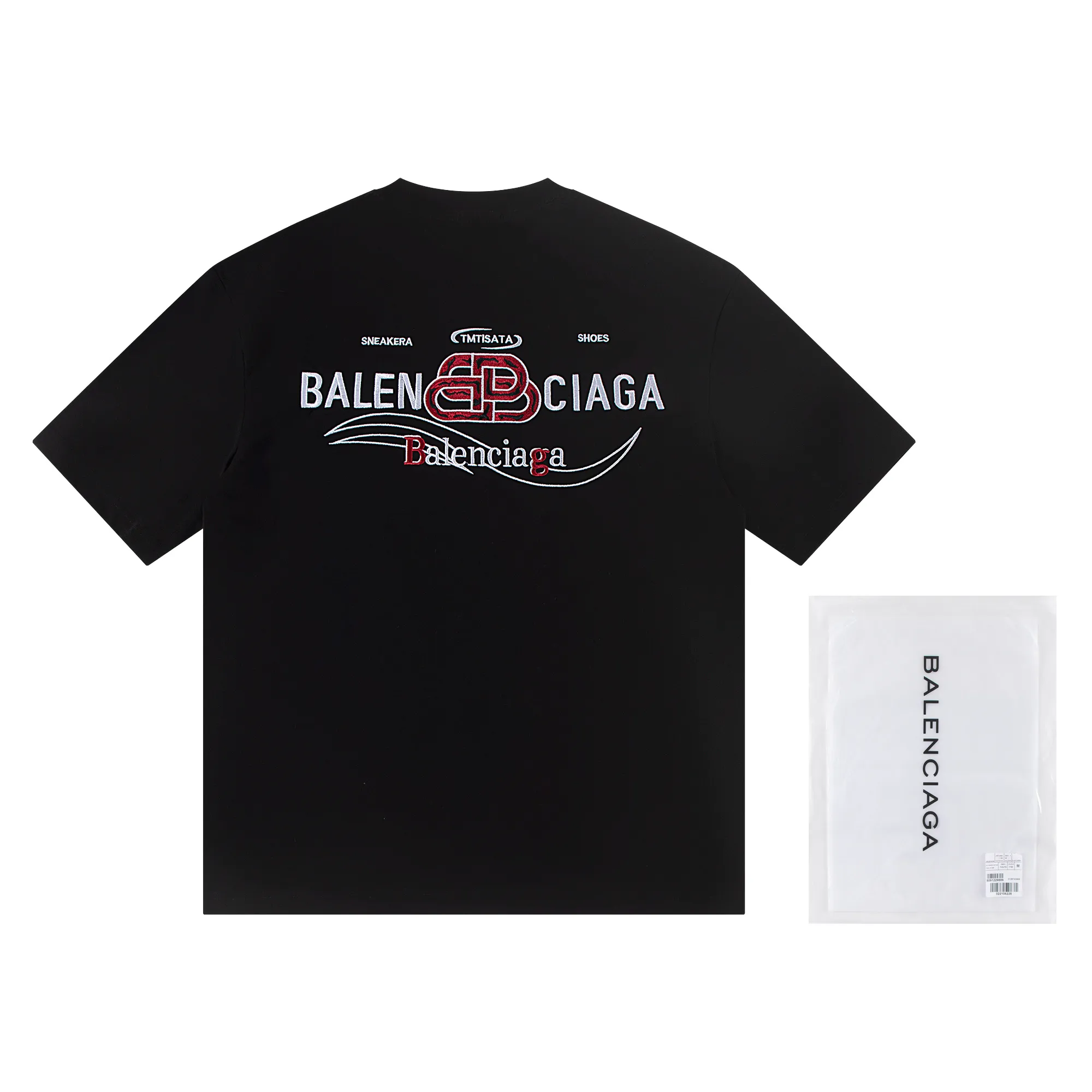 🅿️170 Balenciaga2026 embroidery🪡New T-shirt Material: Made of high version 300g double yarn combed cotton Size: S M L XL Color: black and white Style number: W2810