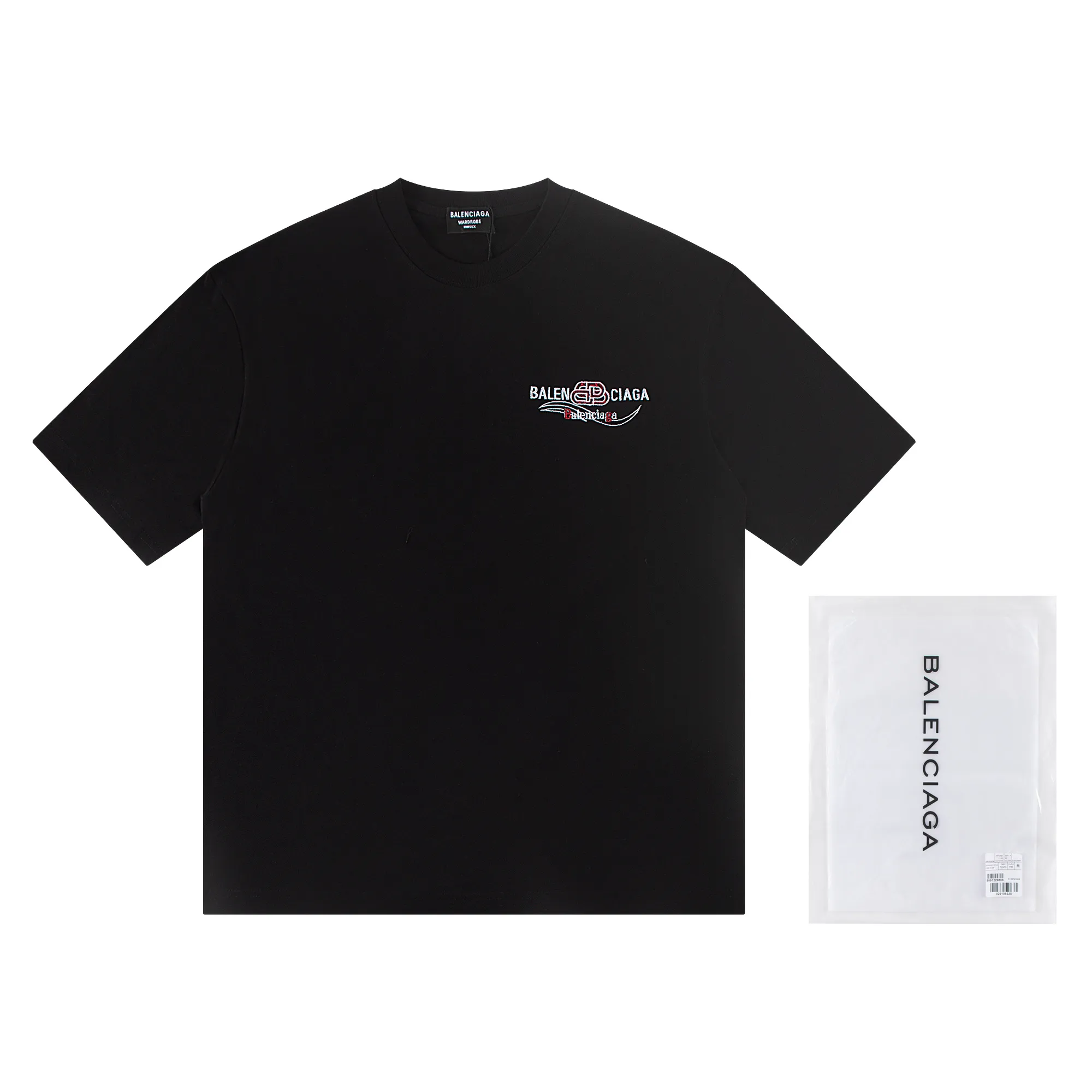 🅿️170 Balenciaga2026 embroidery🪡New T-shirt Material: Made of high version 300g double yarn combed cotton Size: S M L XL Color: black and white Style number: W2810