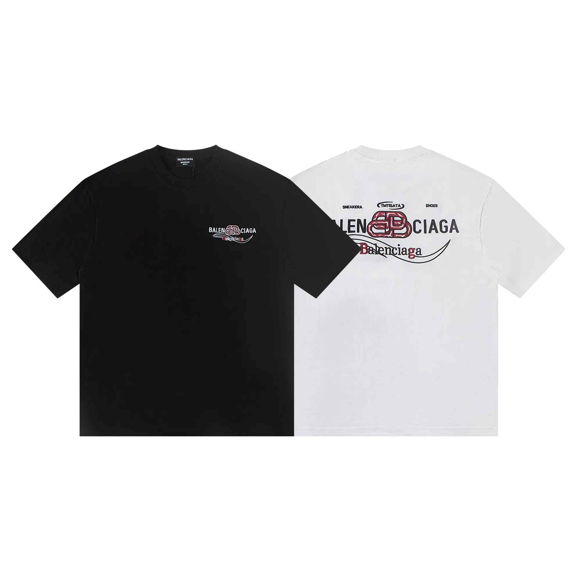 🅿️170 Balenciaga2026 embroidery🪡New T-shirt Material: Made of high version 300g double yarn combed cotton Size: S M L XL Color: black and white Style number: W2810