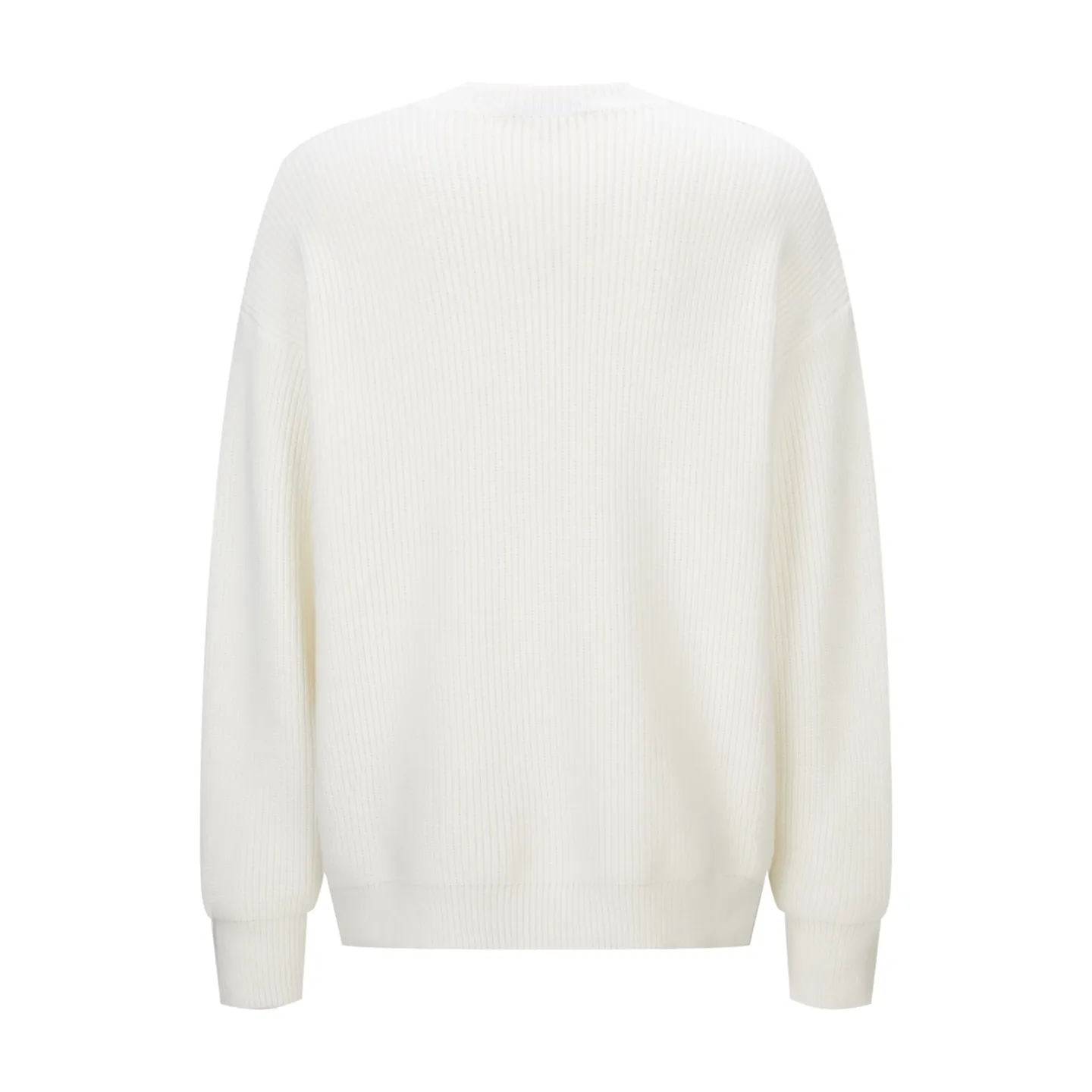 🅿️480 [Exclusive supply] BLCG sleeve arm silicone leather label crew neck sweater (white) The fabric is made of big brand yarn, and the fabric composition is 90% cotton, 10% wool. The fabric pattern is stiff. The high cotton content can make the clothes droop and restore the original effect. The 10% wool content can fully tighten the fabric density and make the clothes achieve a certain degree of warmth. The leather label is made of natural silicone material. The original white fonts in the label are molded and customized, and the size is consistent with the original. This style is made of wool blend fabric, round neck, long sleeves, sleeves decorated with logo art silicone work, 90 wool 10% cotton spandex decorative parts. Size:S-M-L-XL