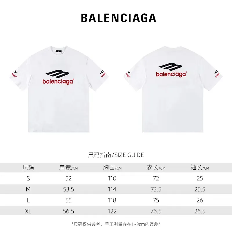 🅿️160 Style: 2026 new Balenciaga short-sleeved T-shirt Material: High version 300g double yarn combed cotton Size: S～XL Color: Black White Style number: H2006