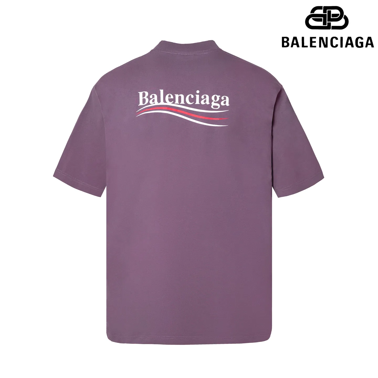 🅿️180 9188# Detailed picture Top version [[BALENCIA*GA] official website quality Paris new Colara crack printed short-sleeved T-shirt OS version Loose dropped shoulders Unisex fabric: 260g 100% cotton double yarn Process: front and rear panel printing Garment wash Spray Ma Liang Distressed styling Solid color Color: washed purple washed blue Size: XS S M L