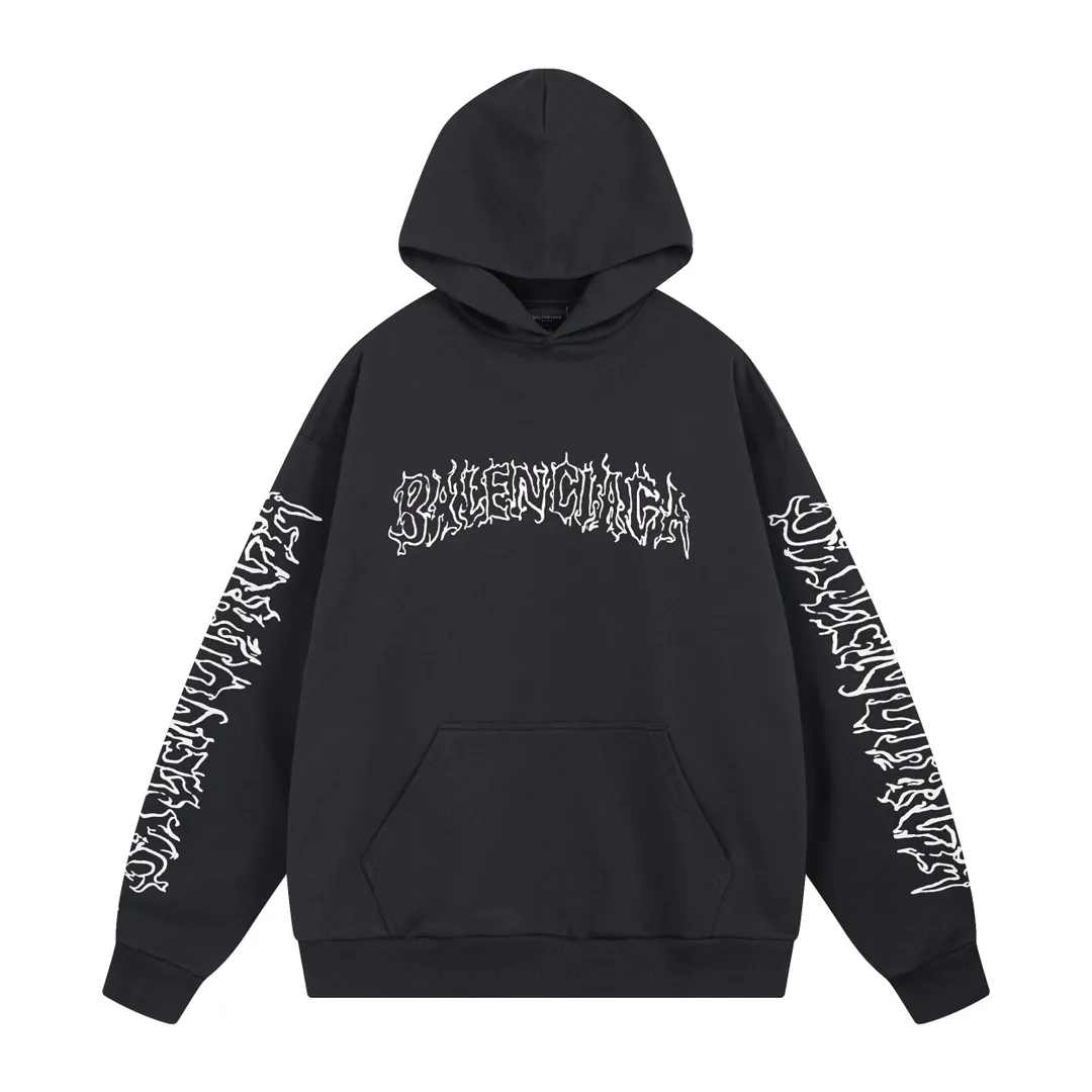 🅿️320 real shots [Top version. Official website quality] BALENCI*GA/Paris. 2024 new style Sanskrit LOGO fuzzy direct-printed hooded sweatshirt on the chest, synchronized with brick cabinets. Developed genuine products in the first time, enjoy printing and comparison! The fabric is made of Paris ZP custom-woven and dyed cotton sweatshirt. Weighing 460 grams, the cloth surface is clean. The cloth pattern is clear, soft and comfortable. The threads are dyed with no color difference. The classic LOGO is printed using environmentally friendly imported materials, with clear pattern letters and a three-dimensional effect. Restore brick cabinets, different market currency, welcome to compare, the version adopts OS loose shoulder version. Same style for men and women Code: BL238921 Color: gray blue Size: XS S M L