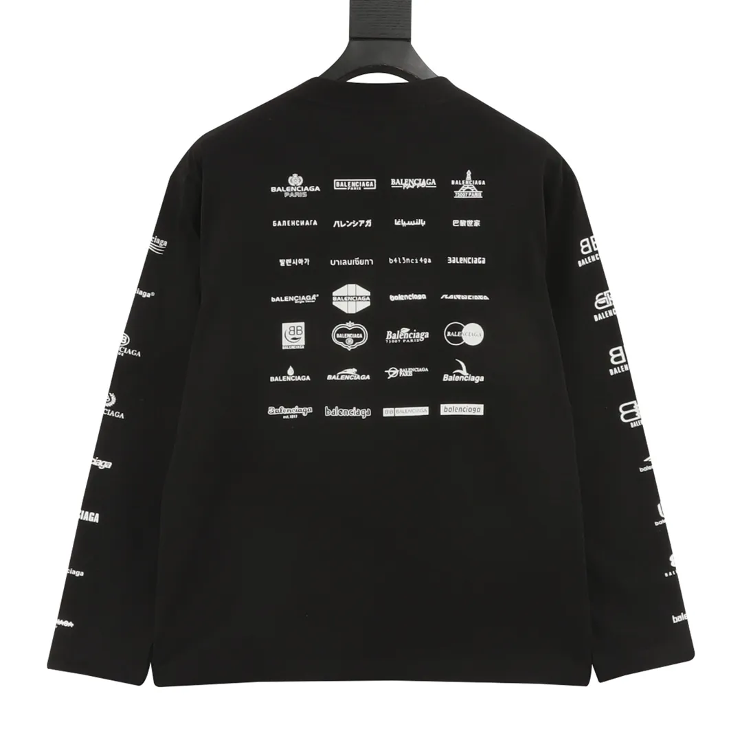 🅿️360 Balenciaga classic logo printed long-sleeved T-shirt size: XS-XL