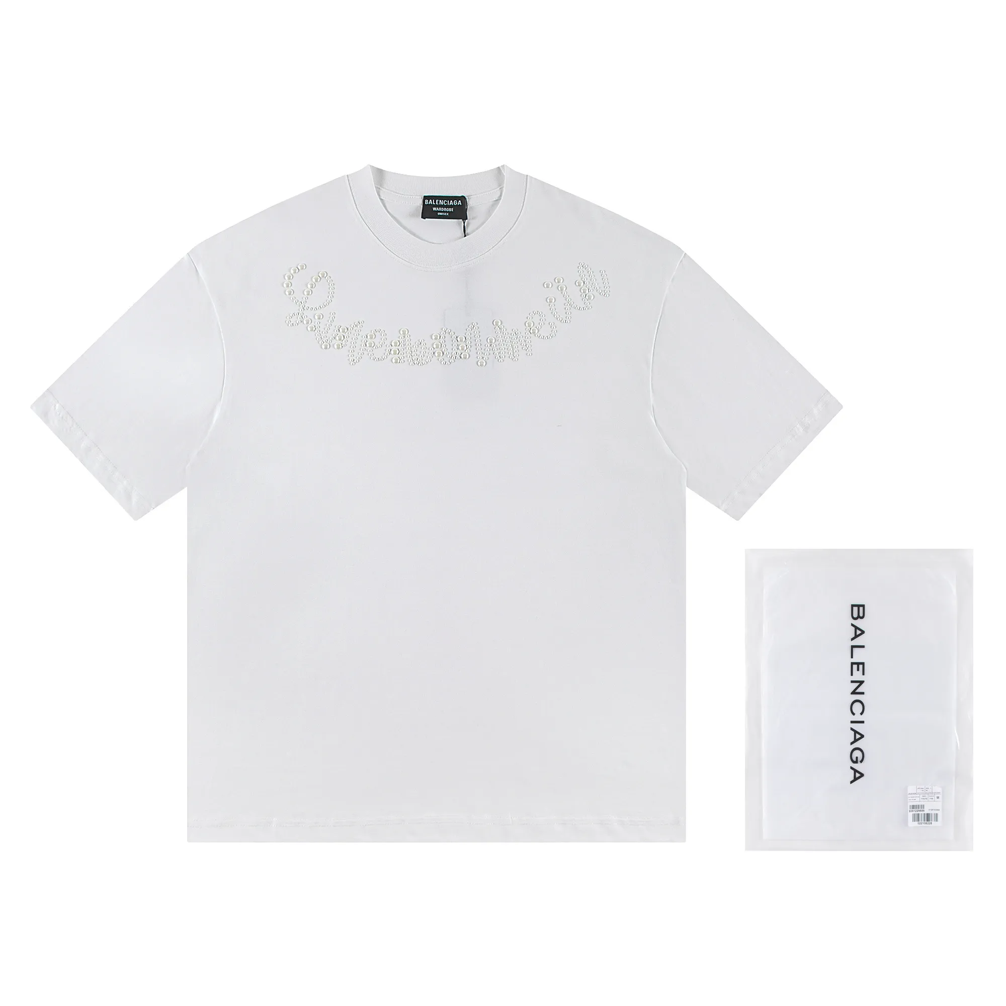 🅿️170 Balenciaga2026 new T-shirt (pearl craft) Material: Made of high version 300g double yarn combed cotton Size: S M L XL Color: black and white Style number: W2667