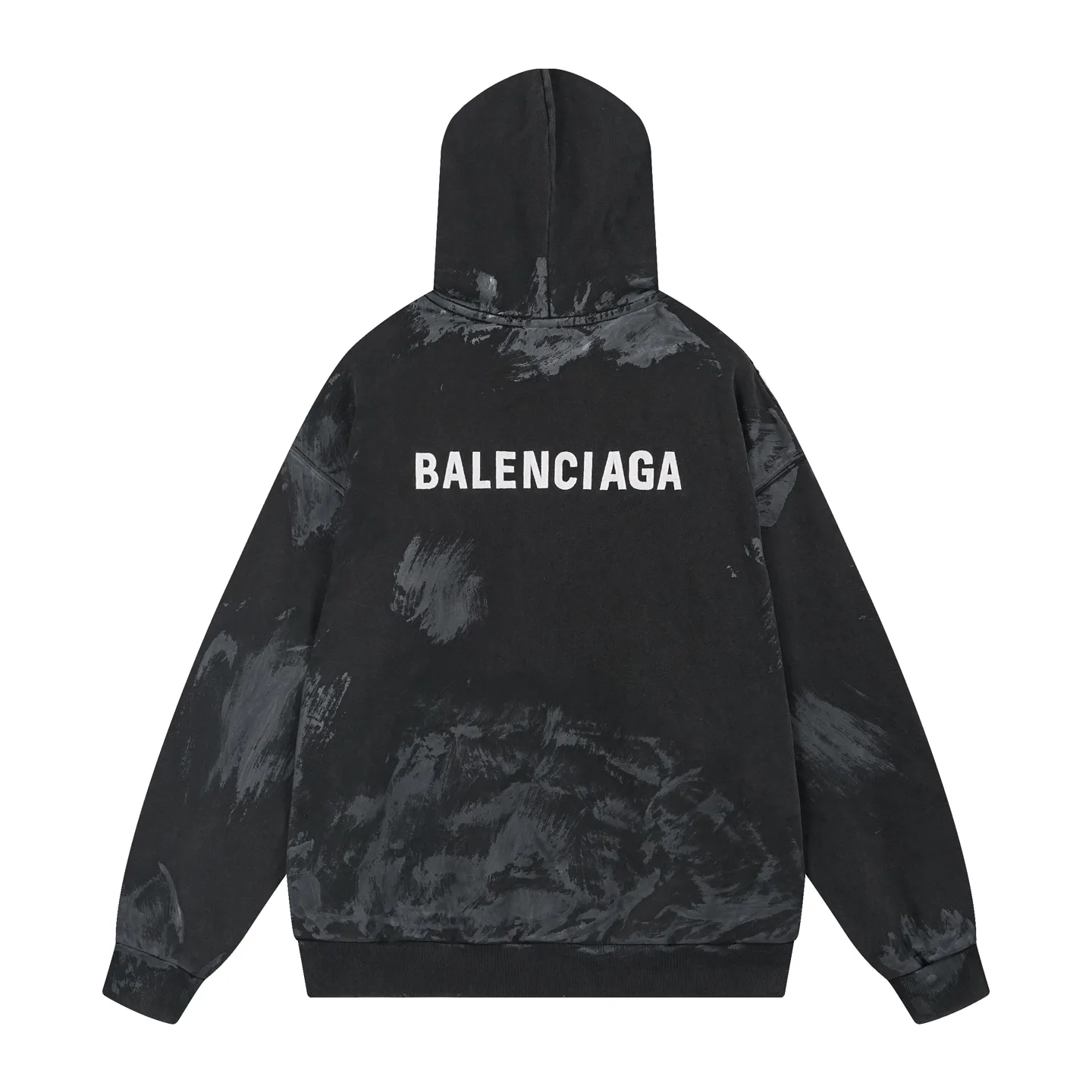 🅿️390 real photos [Top version. Official website quality] BALENCI*GA/Paris #2025 new style. Front and back letter LOGO embroidery, hand-painted graffiti, washed and worn hooded sweatshirt, full of design. Welcome to compare. Notice! ️The fabric is made of authentic environmentally friendly dyes, custom-woven and dyed cotton sweatshirt. Weighing 460 grams, the cloth surface is clean. The cloth pattern is clear, soft and comfortable. The threads are dyed with no color difference. The classic letter LOGO is embroidered using imported Tajima embroidery machine. The garments are washed, distressed and hand-painted with graffiti. Extra heavy craftsmanship. . Restore the brick cabinet, adopt OS loose shoulder style. Same style for men and women. Code: BL259908 Color: black and gray Size: XS S M L
