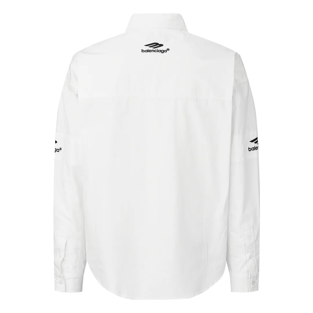🅿️500 [Exclusive supply] BLCG 3B embroidered long-sleeved shirt (white) The fabric is made of high-count and high-density cotton woven fabric imported from Japan. The fabric is stable in shape and not easy to deform. The surface is smooth and the upper body is textured. It has good wrinkle resistance and maintains the pattern. The embroidery uses Tajima machine 10,000-needle embroidery. The flower shape is full and shiny. There is no connection. The middle webbing splicing is processed by laser fixed-point positioning to connect and align. The ready-made garments are sewn and spliced according to YB design, with dense and neat stitching to restore pattern details and upper body effects to the greatest extent. Size:S-M-L