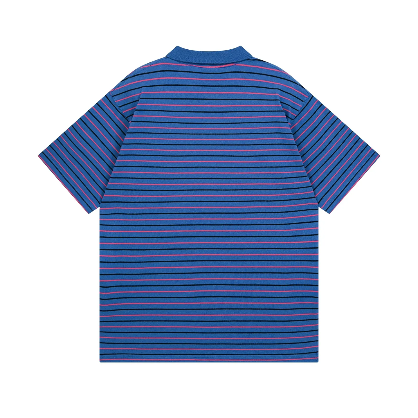 🅿️220 real photos [Top version. Official website quality] BALENCI*GA/Paris #2025 new simple striped chest embroidered POLO shirt, full of design, seamless side strips, heavy production.  Welcome to compare. The fabric is made of Paris ZP custom-woven and dyed cotton pique, with a weight of 260 grams. The cloth surface is clean. The cloth pattern is clear, soft and comfortable. The threads are woven and dyed with no color difference. The embroidered LOGO is embroidered using imported Tajima embroidery machine. The effect is three-dimensional. Restore brick cabinet, adopt OS loose shoulder style. Same style for men and women. Code: BL252206 Color: blue, white Size: XS S M L