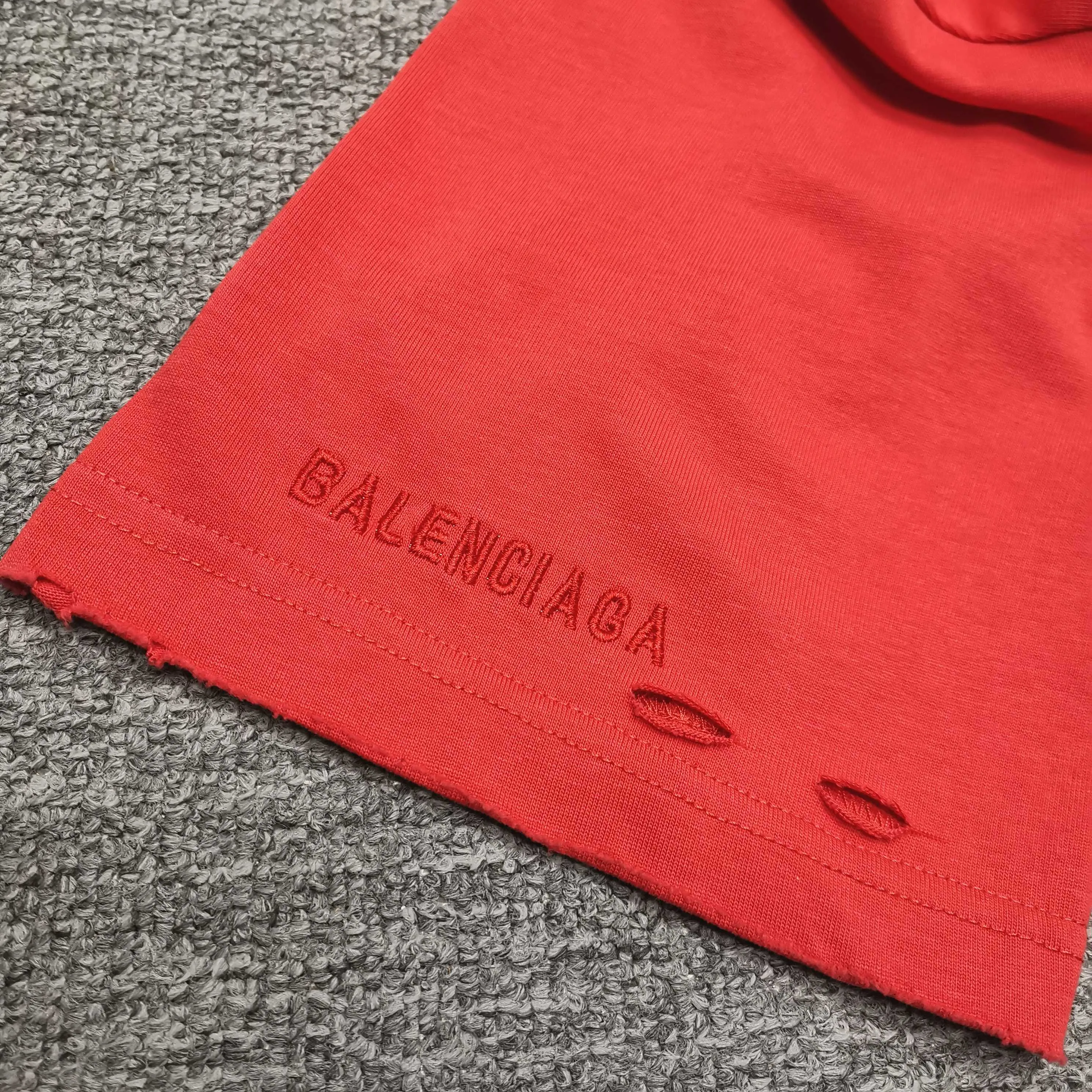 Top tested version ⭐️ Balenciaga SS25 Brand Ambassador Fanclub Series Printed pattern Washed and worn Short-sleeved T-shirt Loose fit Color: Red Size: XS S M L P280