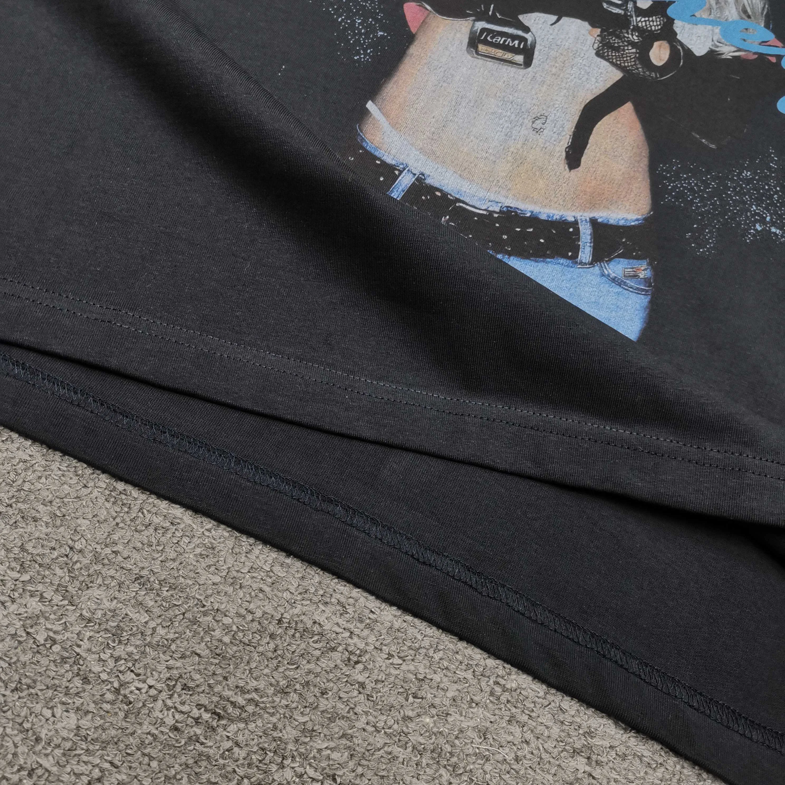 Balenciaga SS26 Britney Spears series art pattern water brick signature short-sleeved T-shirt, loose fit Color: Black Size: XS S M L P260