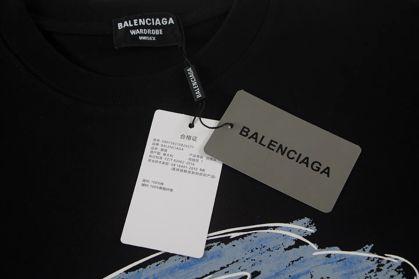 🅿️160 Balenciaga2026 new painted T-shirt Material: Made of high version 300g double yarn combed cotton Size: S M L XL Color: black and white Style number: W2806