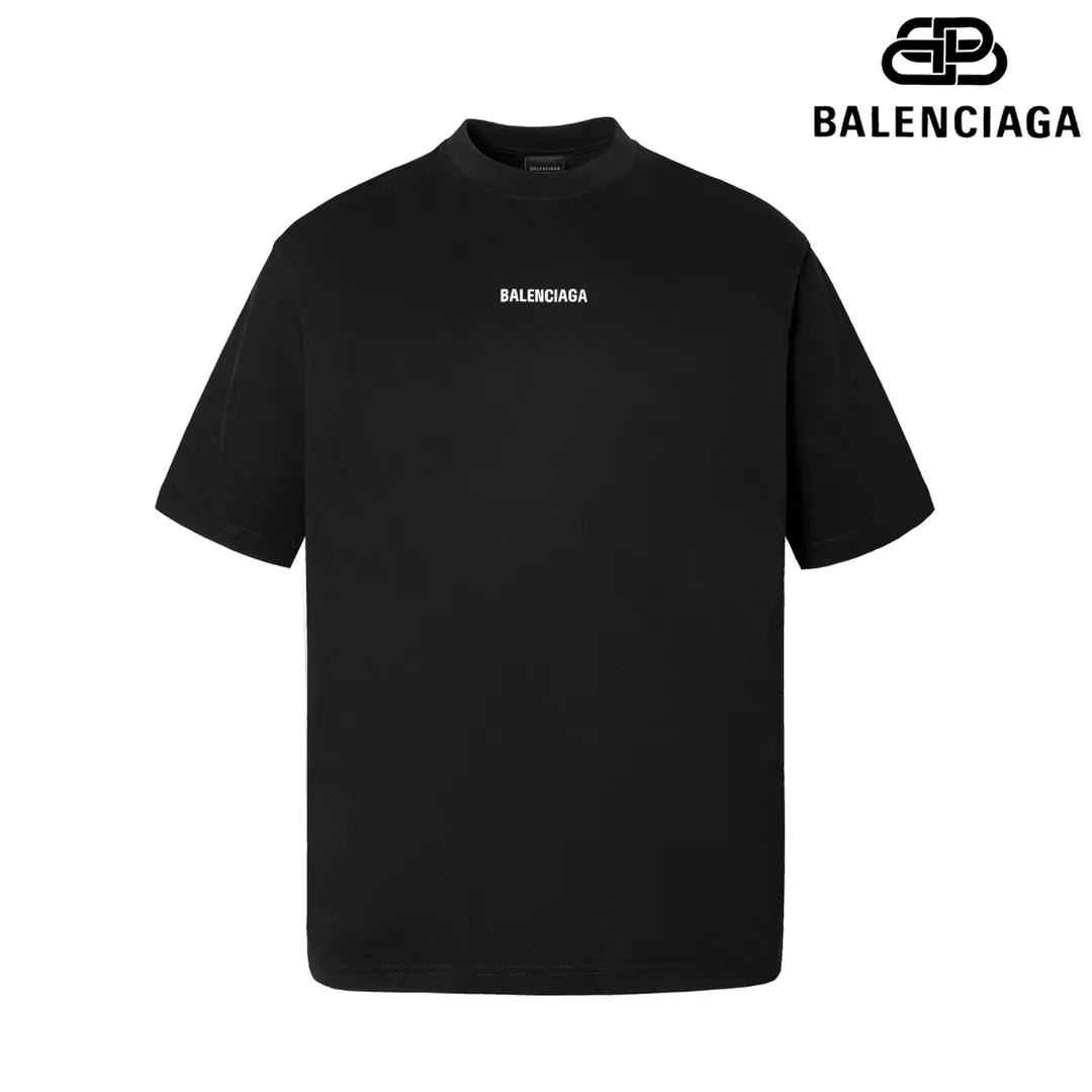 🅿️160 9102# Detailed picture Top version [[BALENCIA*GA] official website quality Paris new classic letter LOGO front and back embroidered short-sleeved T-shirt OS version loose dropped shoulders Unisex fabric: 260 grams 100% cotton double yarn Technology: front and back embroidery Garment washing Shape solid color Color: black white gray red Size: XS S M L