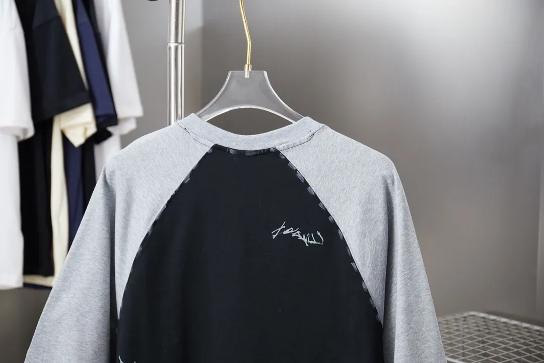 🅿️210 BALELE Balenciaga 25SS early spring new style Contrast color splicing letter logo embroidered short sleeves Light luxury essential item for daily commuting for men and women Correct version Welcome to compare Detailed features · 320g 100% pure cotton double yarn jersey fabric · Custom dyed in the same cylinder, special thickened 32 count double-strand 1X1 thread · Letter logo embroidery · Contrast color stitching on the sleeves · Double-needle sewing and cross-seam technology · Original main mark, washed tag, brand moisture-proof paper packaging Color: white/black/yellow Size: S/M/L/XL