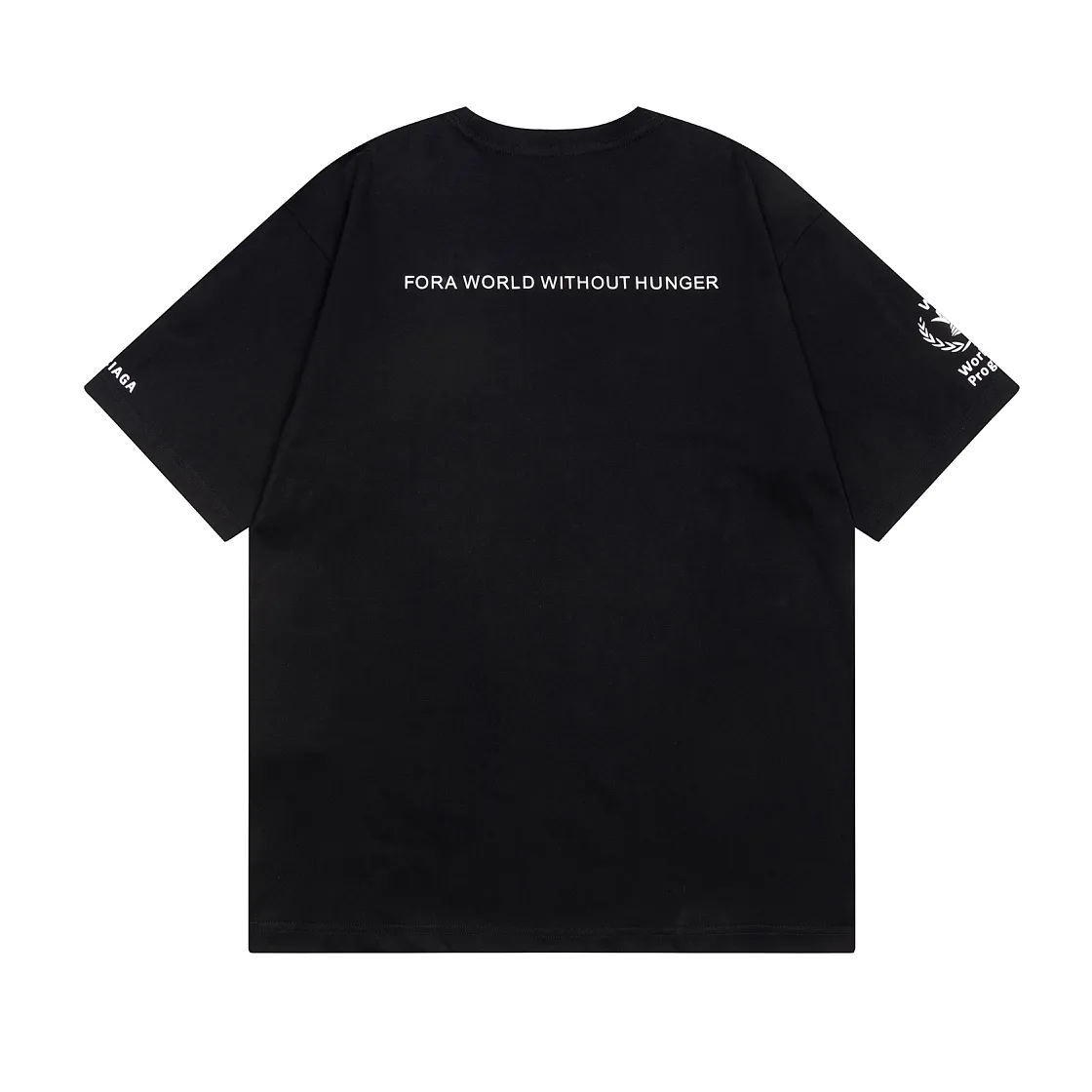 🅿️170 Detailed picture [Top version. Official website quality] BALENCIAGA/Balenciaga WFP4044 World Food Agency charity limited edition #short-sleeved T-shirt. The fabric is made of Paris ZP custom-woven and dyed cotton double yarn. Weighing 260 grams, the cloth surface is clean. The cloth pattern is clear, soft and comfortable. The ribbing is dyed with no color difference. The classic pattern printing uses environmentally friendly imported glue and precision stencils. The letters are clear. No burrs. The three-dimensional effect is strong. The version adopts the OS loose shoulder version. The same style for men and women. Coding: BL223030 Color: white, black, coffee Size: XS S M L