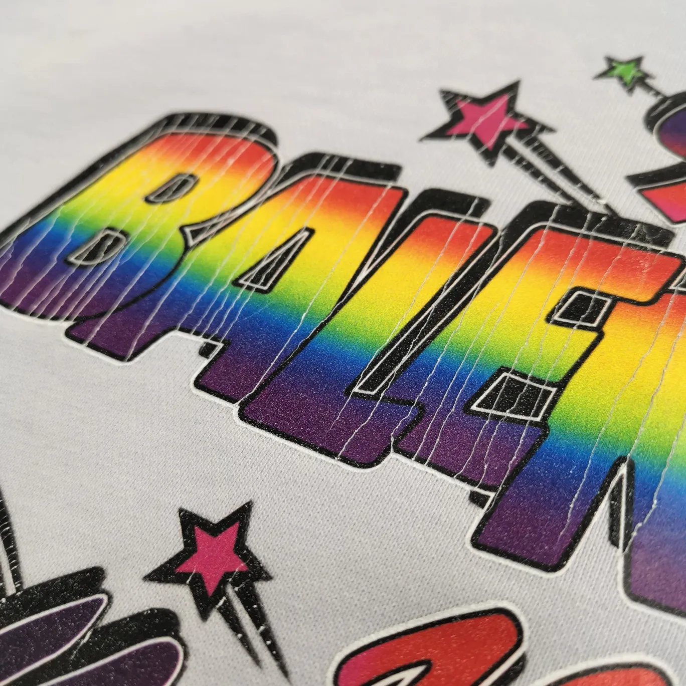 Additional details——Spring and autumn top tested version BALENCIAGA 90% 10% colorful burst pattern printed hooded sweatshirt for male and female couples stars. The front panel is printed with glue bursting effect. Imported transparent paste is used to scrape the bottom to make the printed cracking feel even. You don’t have to worry about it falling off, as long as it’s not violently machine washed (it’s no problem at all to wash and dry it). The hem is artificially embellished with hand-painted prints, creating a French messy graffiti style! All holes on the body are manually worn and positioned. The holes are even and won't affect the overall structure of the clothes, and they won't get bigger with washing! The fabric is made of 480g cotton terry fabric, brand new, washed, and labeled. zp consistent synchronization. Size: XS-L Color: Silver P:440