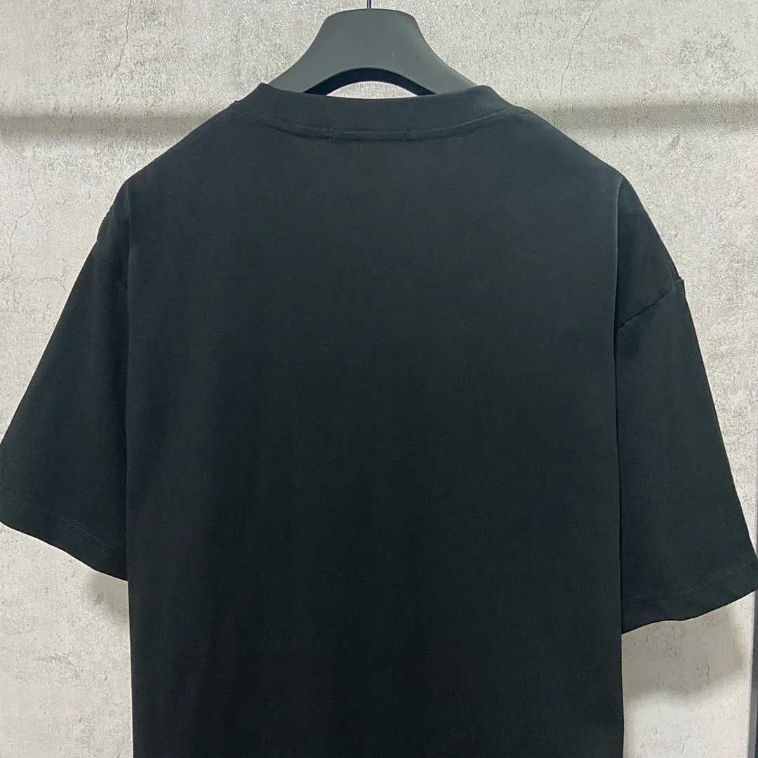 🅿️180 9120# Actual pictures Top version [[BALENCIA*GA] Official website quality Paris new black 8 pear Gautama short-sleeved T-shirt OS version Loose dropped shoulders Unisex style Fabric: 260g 100% cotton double yarn Technology: Front panel digital direct printing Garment washing Shape solid Color: Black White Size: XS S M L
