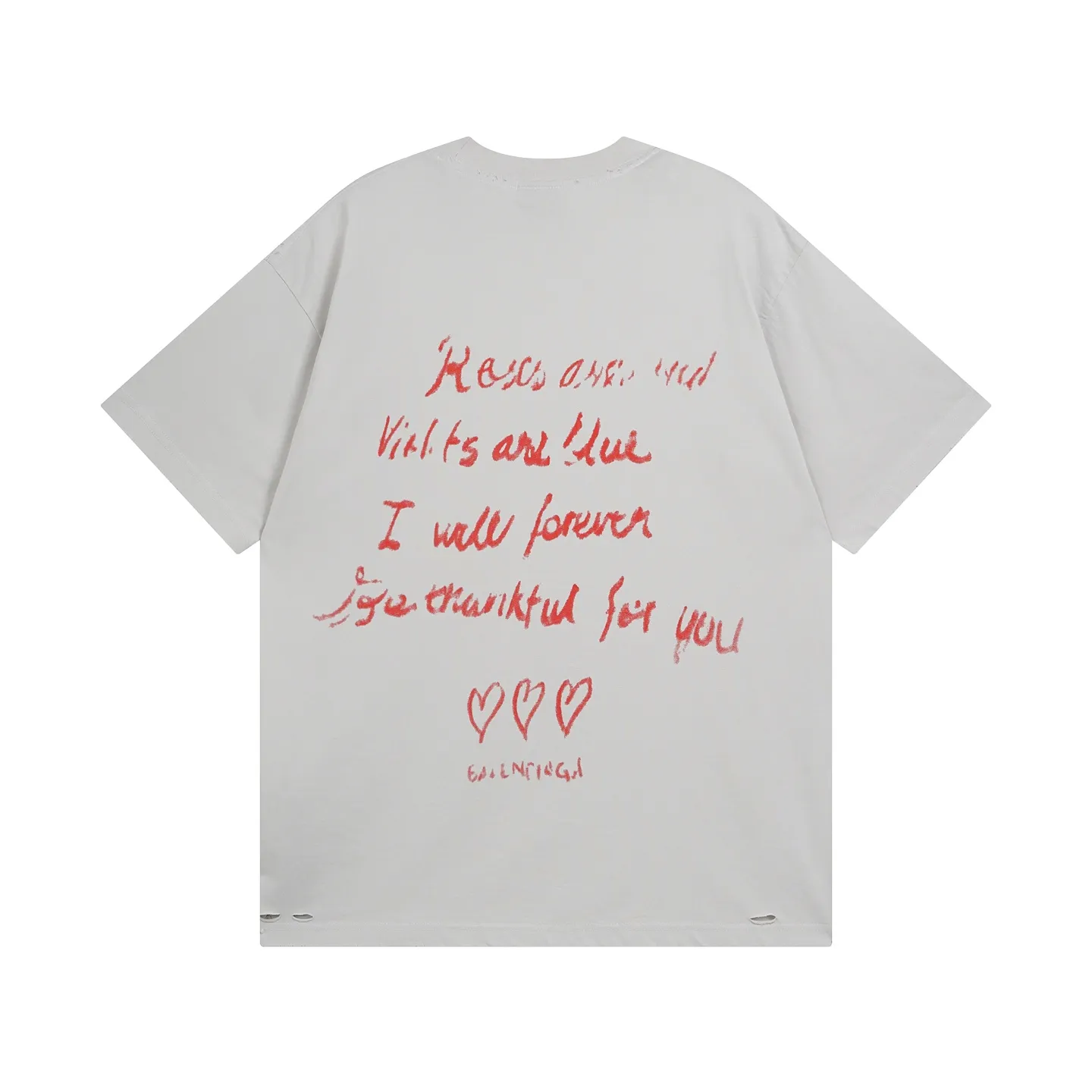 🅿️190 real photos [Top version. Official website quality] BALENCI*GA/Paris.SS25 latest model, Paris Valentine’s Day limited edition. English direct-printed short-sleeved T-shirts on the front and back. Brick cabinet synchronization. Genuine products are developed at the first time. Welcome to compare! . The fabric is made of Paris ZP custom-woven and dyed cotton double yarn. Weighing 260 grams, the cloth surface is clean. The cloth pattern is clear, soft and comfortable. The threads are dyed with no color difference. The printing uses direct-injection environmentally friendly imported materials. The letters are clear and the effect is three-dimensional. The version adopts OS loose shoulder design. Same style for men and women. Code: BL253661 Color: washed black, gray and white. Size: XS S M L