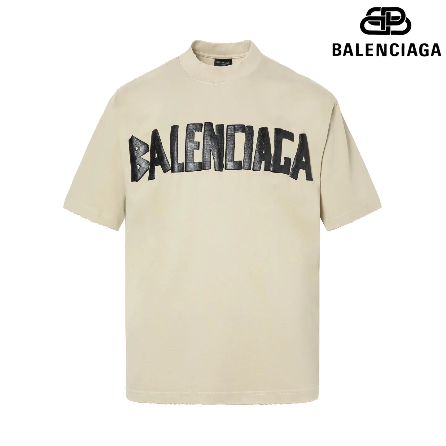 🅿️180 9110# Detailed picture Top version [[BALENCIA*GA] official website quality Paris new yellow tape bandage digital direct printing short-sleeved T-shirt OS version loose dropped shoulders Unisex style Fabric: 260g 100% cotton double yarn Process: front and rear digital direct printing Garment wash worn distressed fixed color Color: gray blue white washed blue burgundy green Black silver rose red khaki Size: XS S M L