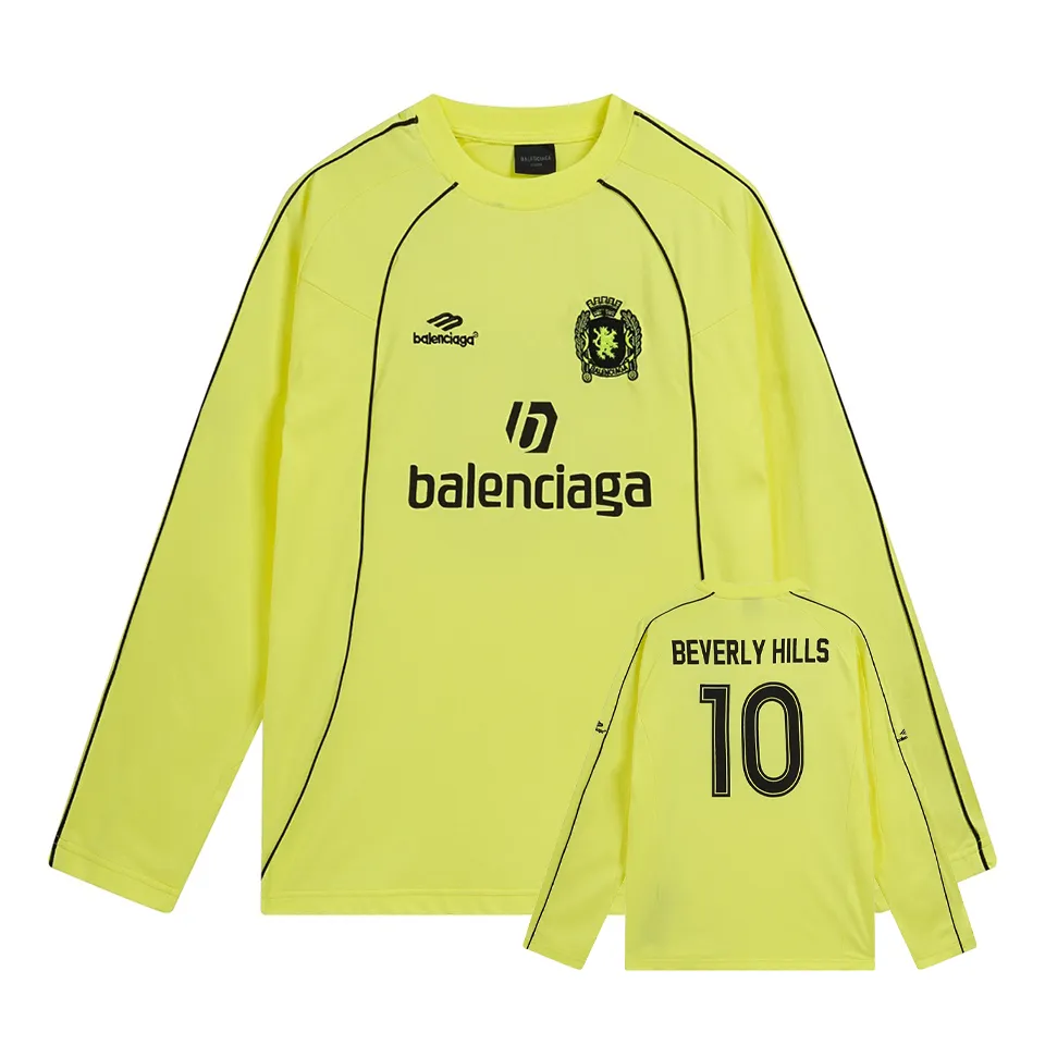 🅿️340 - BALENCI*GA Paris Manchester United co-branded football No. 10 embroidery printed long sleeves, the fabric is made of Paris custom-woven and dyed double-yarn pure cotton fabric. The weight is 280g. The thread is custom-woven and dyed without color difference. The front and rear panels use imported glue screen printing technology + the front and left sleeves use imported Tajima embroidery machine matte light heavy embroidery technology, two high-temperature shaping washes, os dropped shoulders, loose version, same style for men and women! ! -Color: black pink white red fluorescent green -SIZE: XS S M L style number 8606#