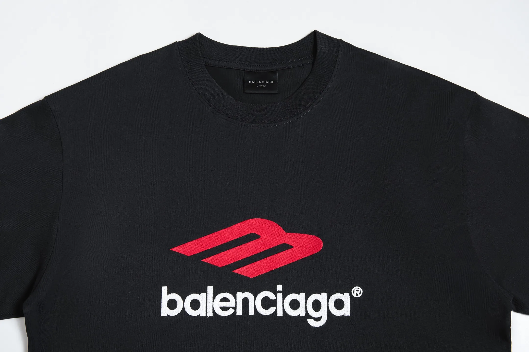 🅿️200 9152# Detailed picture Top version [[BALENCIA*GA] official website quality Paris new classic 3M letters large LOGO icon embroidered short-sleeved T-shirt OS version loose dropped shoulders Unisex style Fabric: 260 grams 100% cotton double yarn Technology: embroidery on the front and rear panels on the left and right sleeves Garment washing Shape solid color Color: dark gray blue white Size: XS S M L