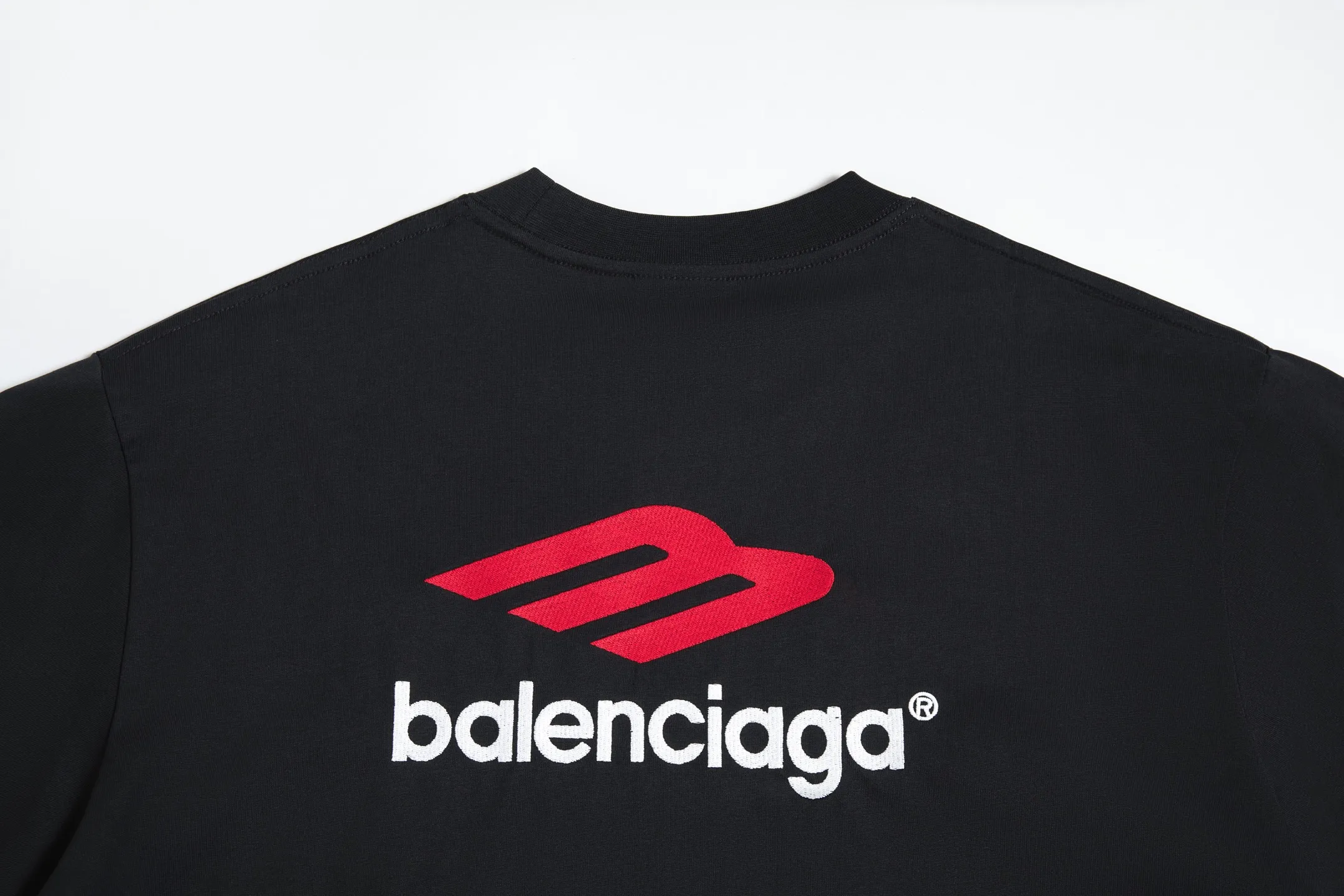 🅿️200 9152# Detailed picture Top version [[BALENCIA*GA] official website quality Paris new classic 3M letters large LOGO icon embroidered short-sleeved T-shirt OS version loose dropped shoulders Unisex style Fabric: 260 grams 100% cotton double yarn Technology: embroidery on the front and rear panels on the left and right sleeves Garment washing Shape solid color Color: dark gray blue white Size: XS S M L