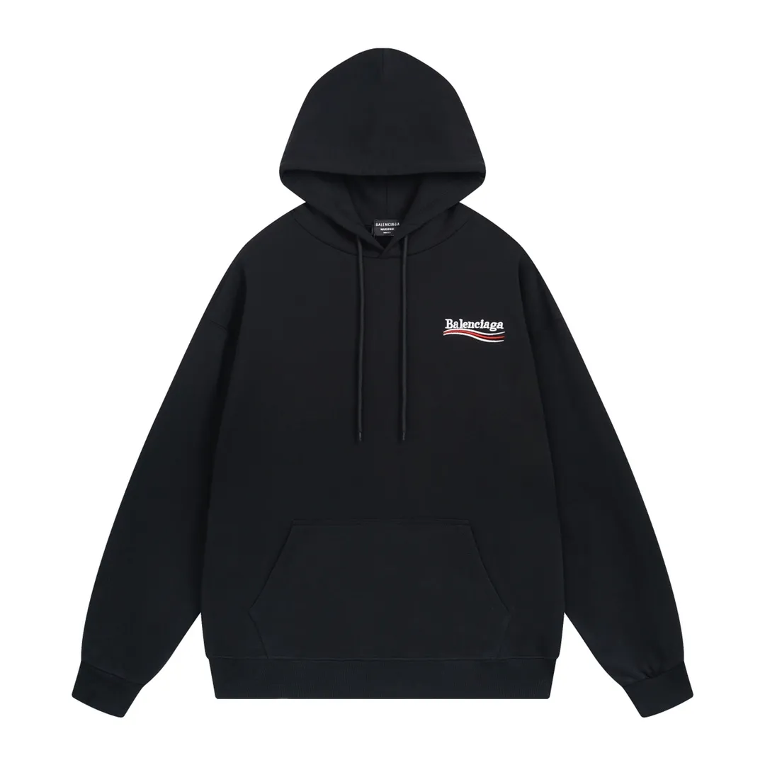 🅿️296 Detailed picture [Top version. Official website quality] BALENCI*GA/Paris. Classic style, #COLA Embroidered Hooded Long-Sleeve Sweatshirt# The fabric is made of Paris ZP custom-woven and dyed cotton terry sweatshirt, with a weight of 450 grams. The cloth surface is clean. The cloth pattern is clear, soft and comfortable. The threads are dyed with no color difference. The classic letter LOGO pattern is embroidered with an imported Tajima embroidery machine. The letters are clear and have a strong three-dimensional effect. Restored brick cabinets. Welcome to compare. The version adopts OS loose shoulder version. Same style for men and women. Code: BL238035 Color: black, white, cement white, dark gray Size: XS S M L