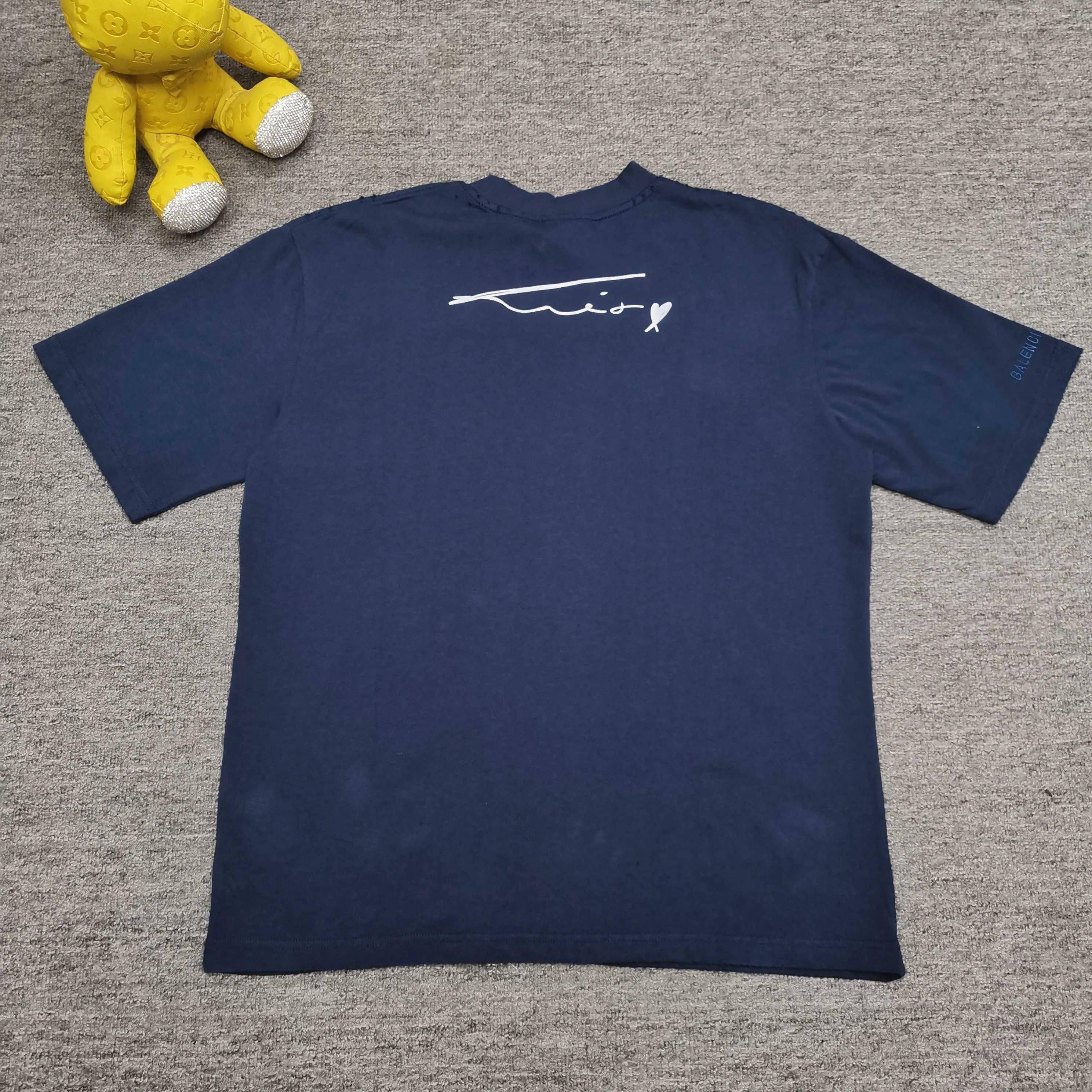 Top tested version ⭐️ Balenciaga SS25 Brand Ambassador Fanclub Series Printed pattern short-sleeved T-shirt Loose fit Color: Dark Blue Size: XS S M L P280