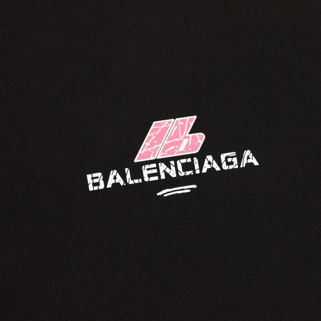 🅿️500 Balenciaga 25FW crack print round neck sweatshirt 480g high-grade combed cotton fabric counter collar label purchase-grade white thick plate hang tag original hanging grain three-dimensional foam print on the front and back strong sense of layering same style for men and women couple style oversize version loose size: S-XL
