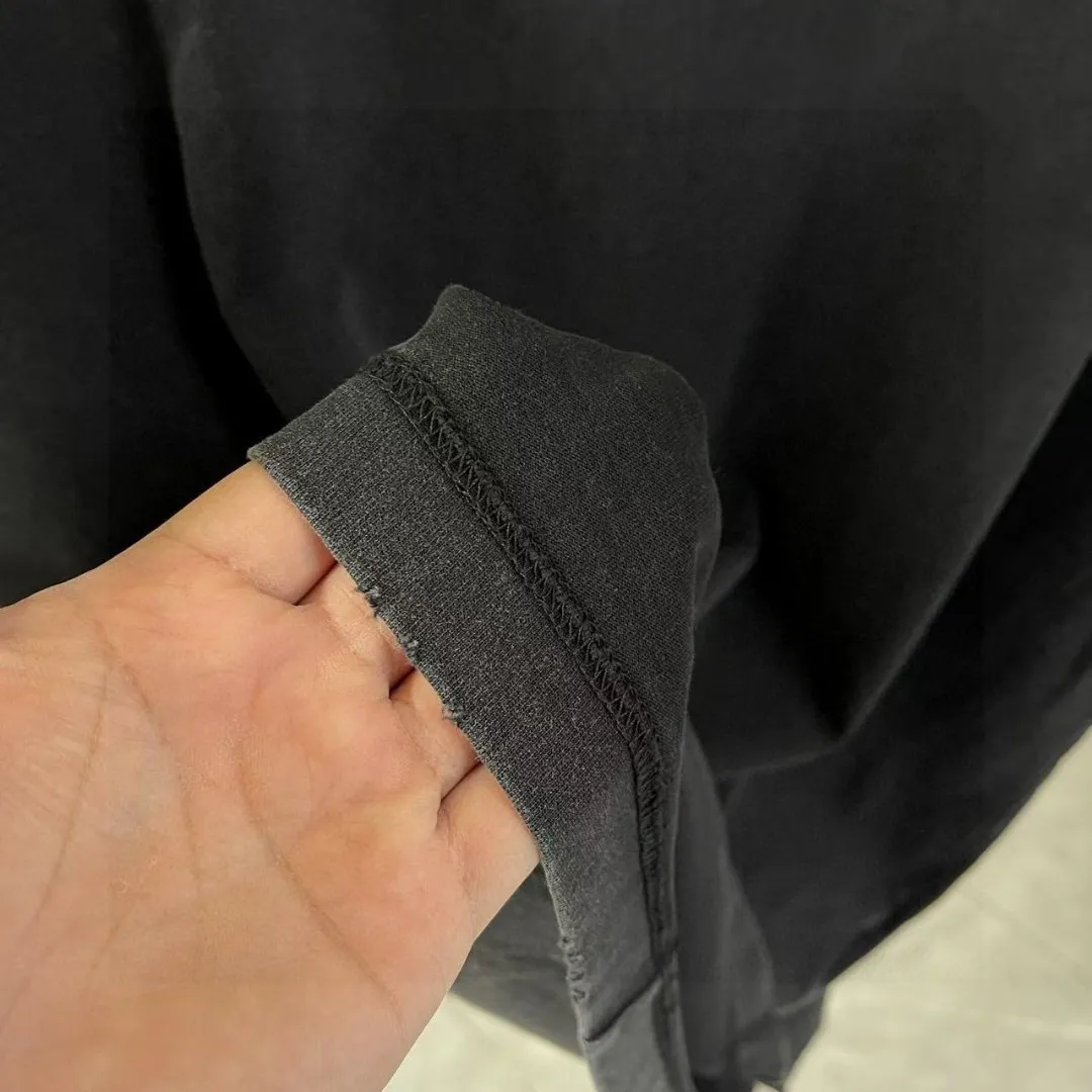 🅿️190 BALENCI*GA Paris 2025 summer new style, washed, distressed, spray-painted, personalized letter logo printing, customized fabric 320g, short-sleeved T-shirt, same style for men and women, size: S M L XL XXL five codes, color: black, white, gradient black, gradient red