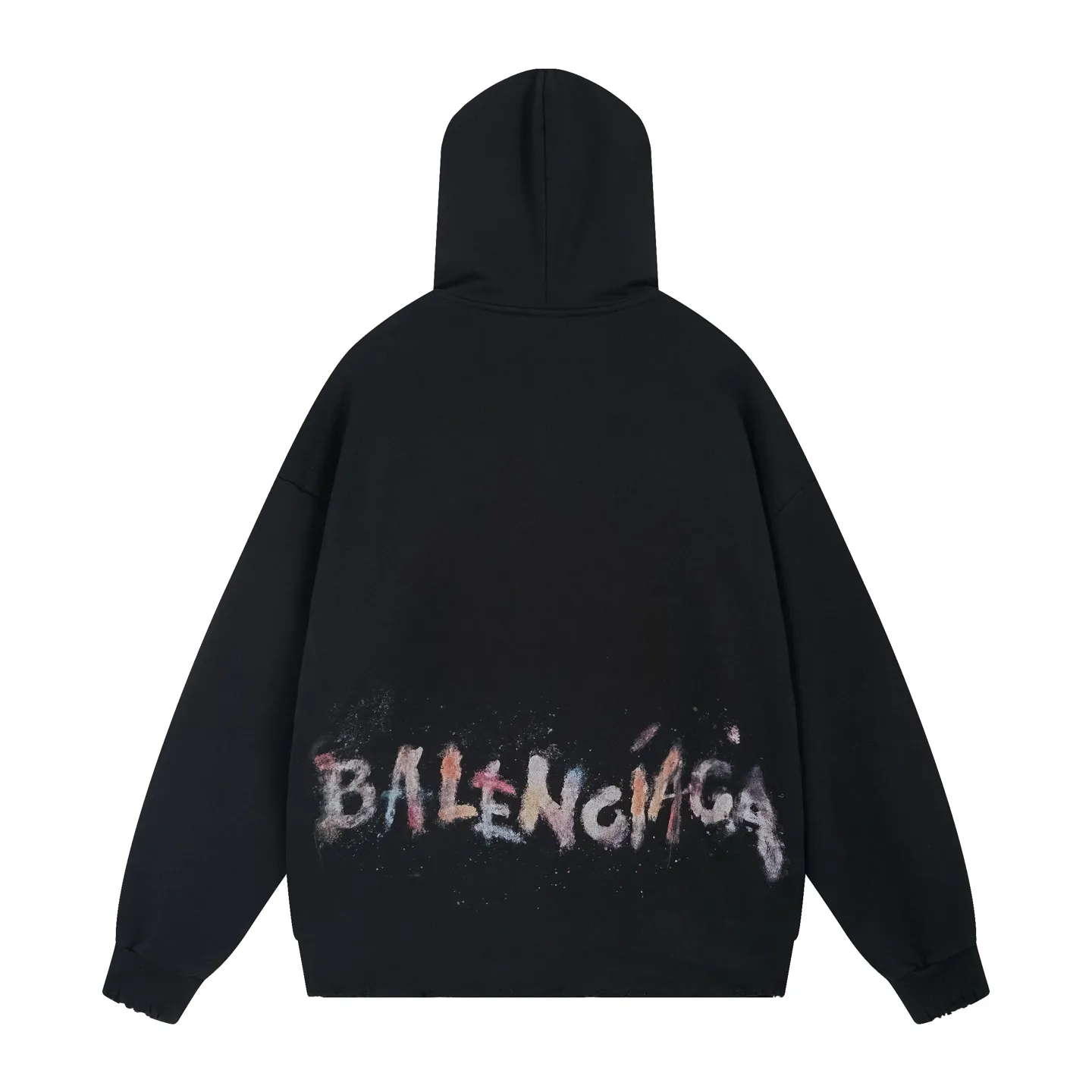 🅿️400 BALENCI*GA Paris embroidered wheat ear classic pattern hooded sweatshirt. The front embroidery uses an imported Tajima embroidery machine. The back letters are hand-painted graffiti color collision technology. The hand-made master positions and grinds at fixed points. Customized matching hardware. The letters are clear. The effect is three-dimensional. Exclusively pattern-woven and dyed 460g fabric. Threads are dyed in the same vat with zero color difference. Brick cabinet synchronization. Welcome to compare. Same style for men and women -Color: black -SIZE: Xs S M L style number 8989#