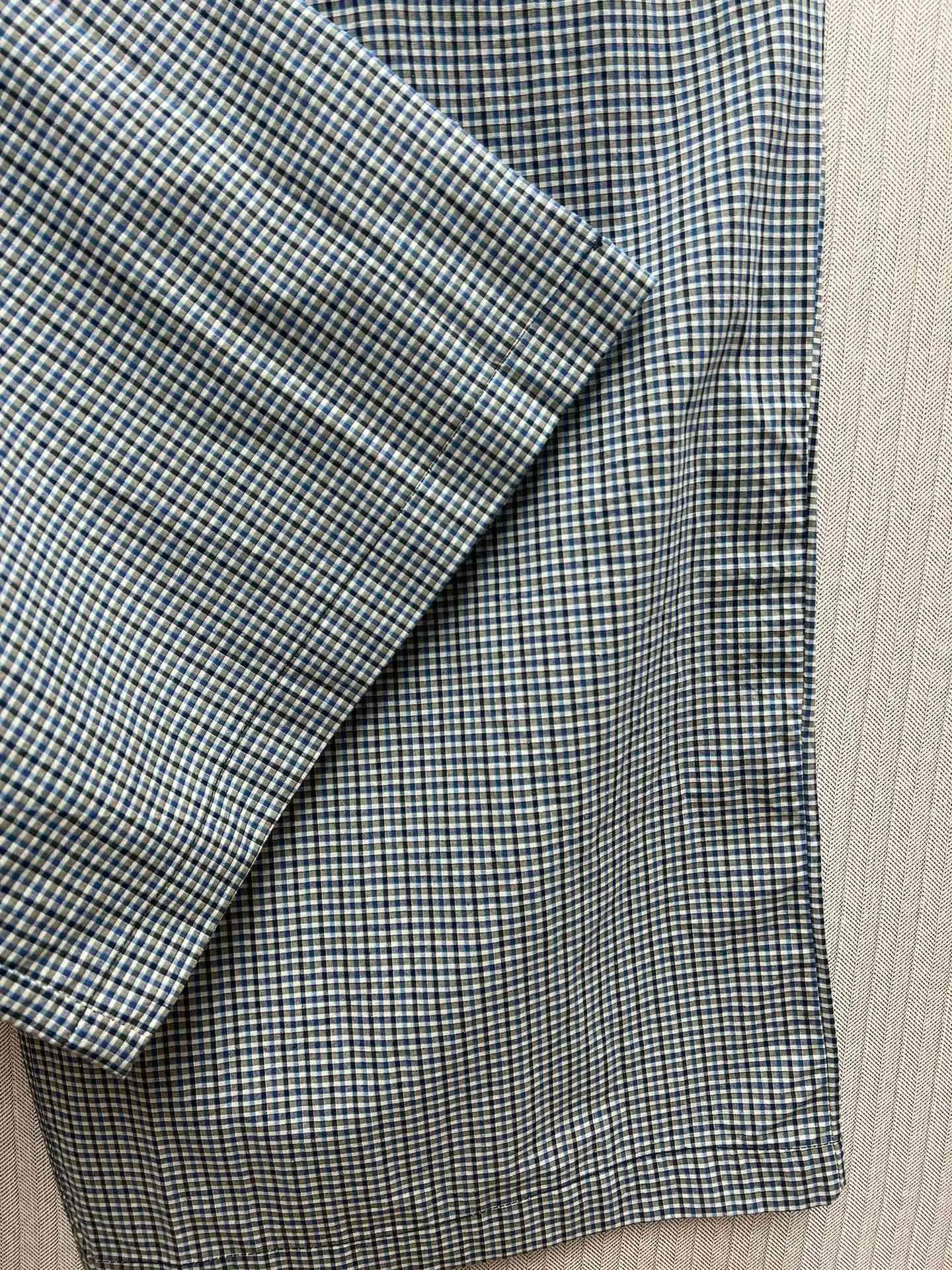 🅿️490 Paris 25ss new autumn series plaid cotton and linen blended sports casual pants loose fit men black high version code number: 42.44.46.