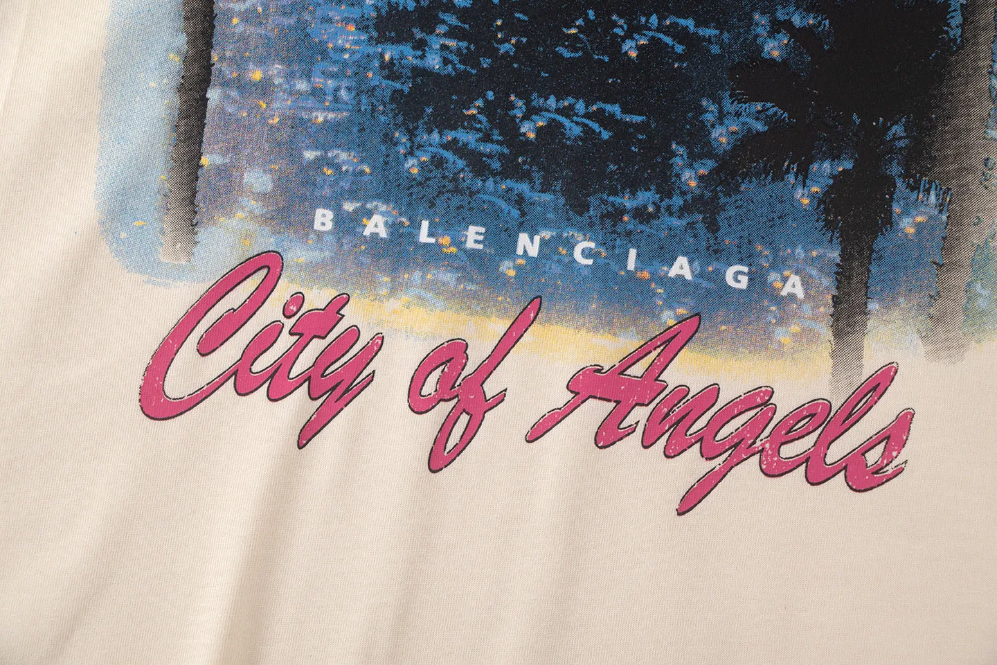 🅿️160 Balenciaga2026 Paris Night Scene🌃New T-shirt Material: Made of high version 300g double yarn combed cotton Size: S M L XL Color: Black Beige Style No.: W2820