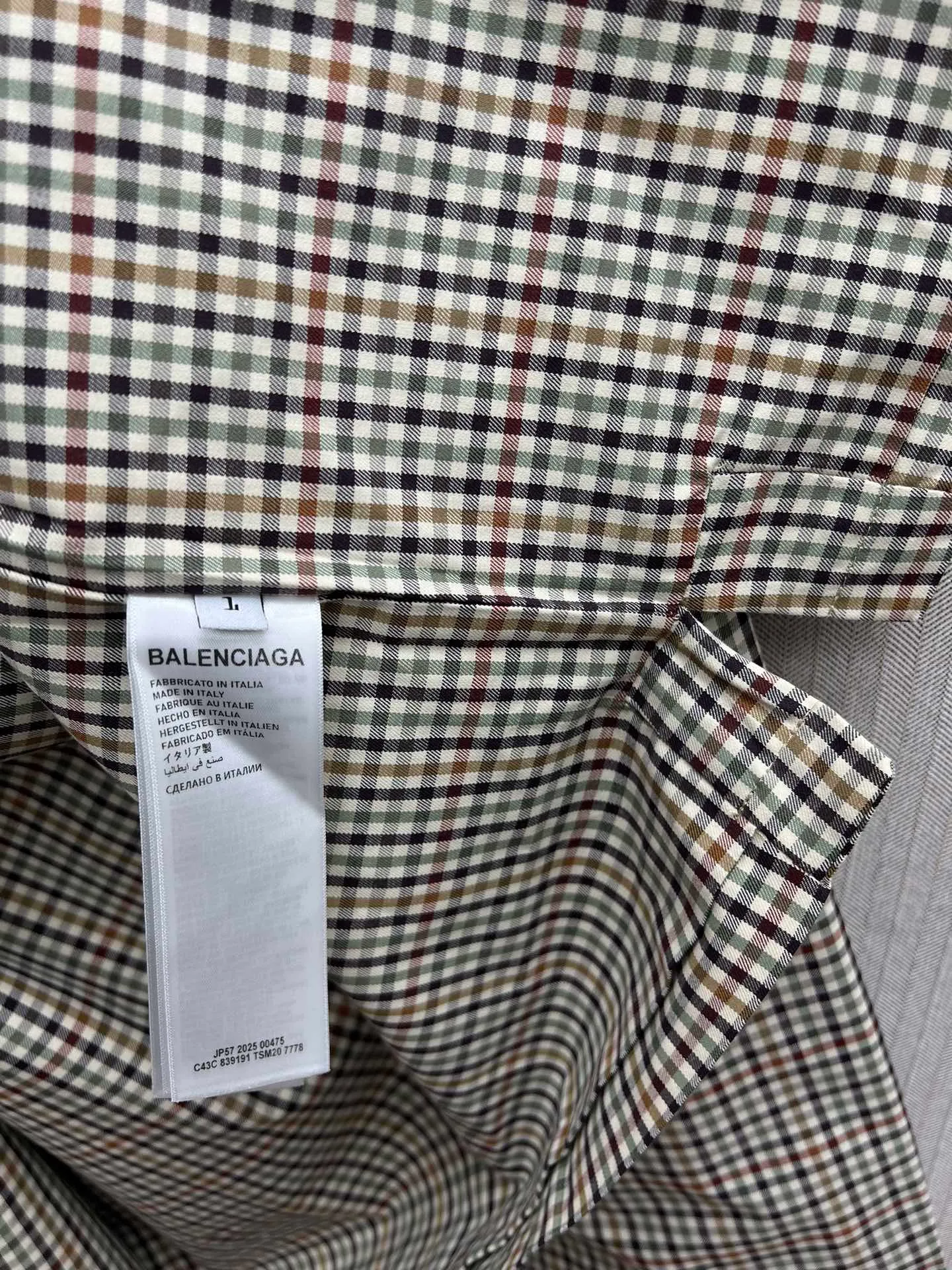 🅿️650 Paris 25ss new plaid flannel zipper long-sleeved shirt, loose fit, men's size: 0.1.2.3.