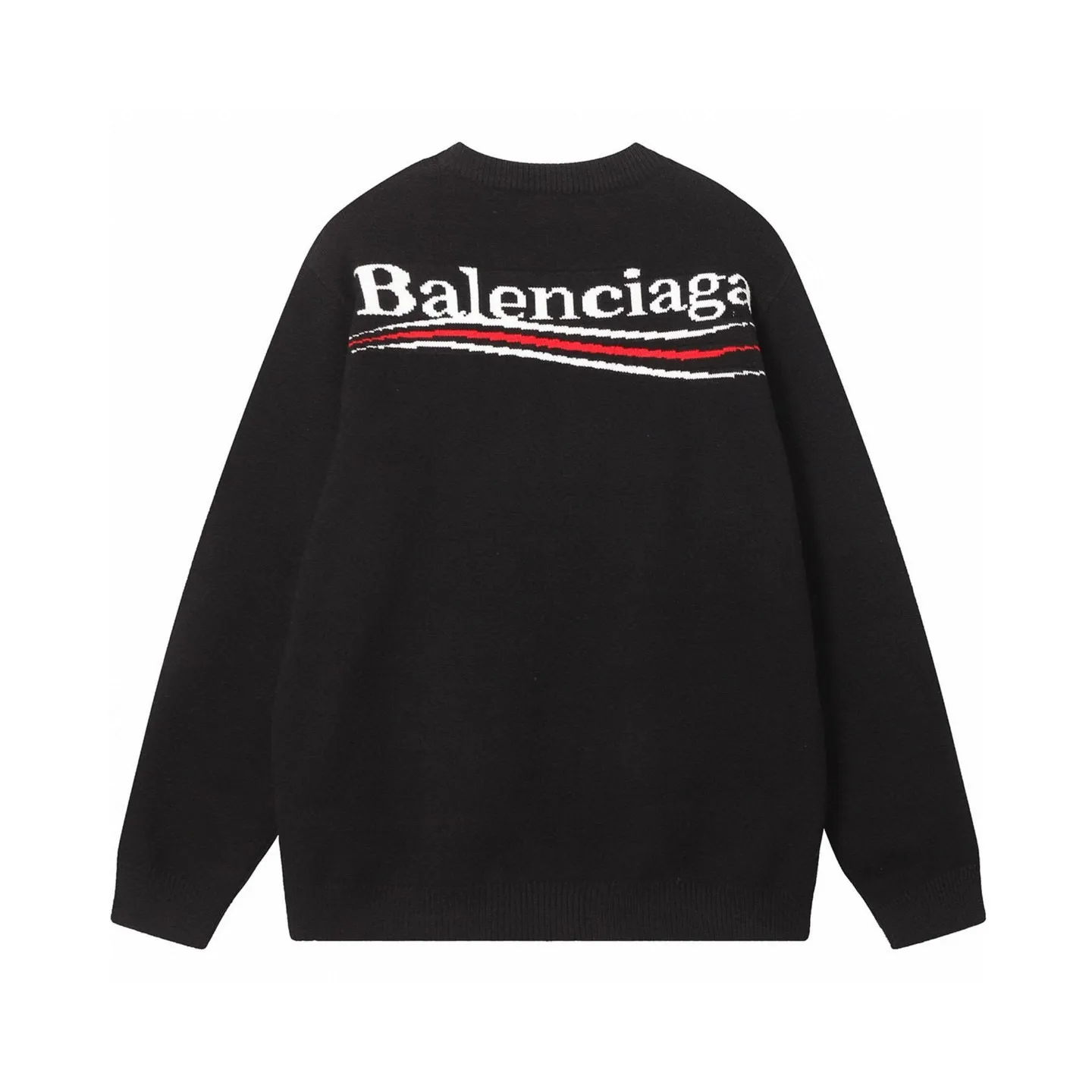 🅿️310 BALENCIAGA/balenciaga sweater series, same style for men and women, elegant and timeless, made of modal pure cotton blended fabric, Paris English letters logo three-dimensional embroidery on the chest, cola wave logo jacquard on the back, high-density knitting, not soft or baggy, soft and comfortable to the touch, elastic and textured Size: S M L
