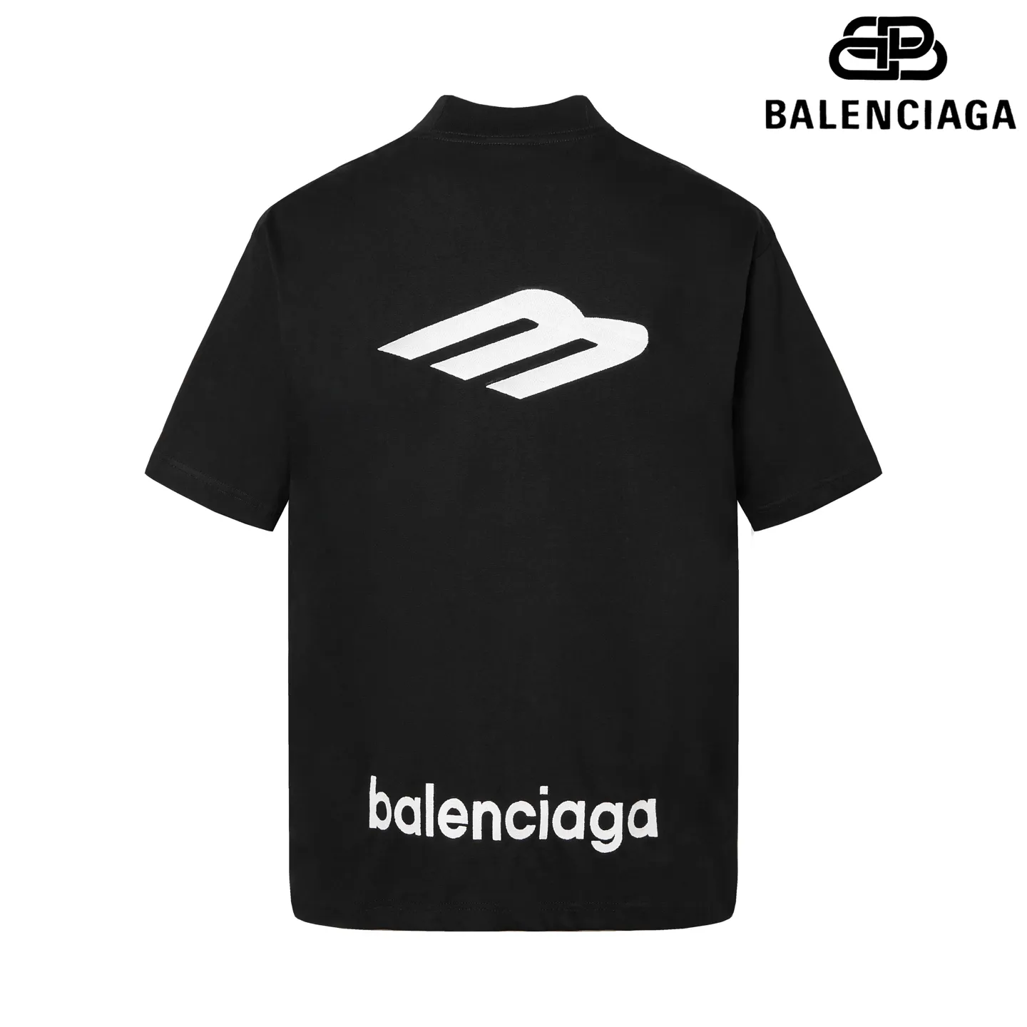 🅿️180 9207# Detailed picture Top version [[BALENCIA*GA] official website quality Paris new ski series 3M size LOGO embroidered short-sleeved T-shirt OS version Loose dropped shoulders Unisex style Fabric: 260g 100% cotton double yarn Technology: Front and back embroidery Garment washing Shape solid Color: Black Blue Yellow Size: XS S M L