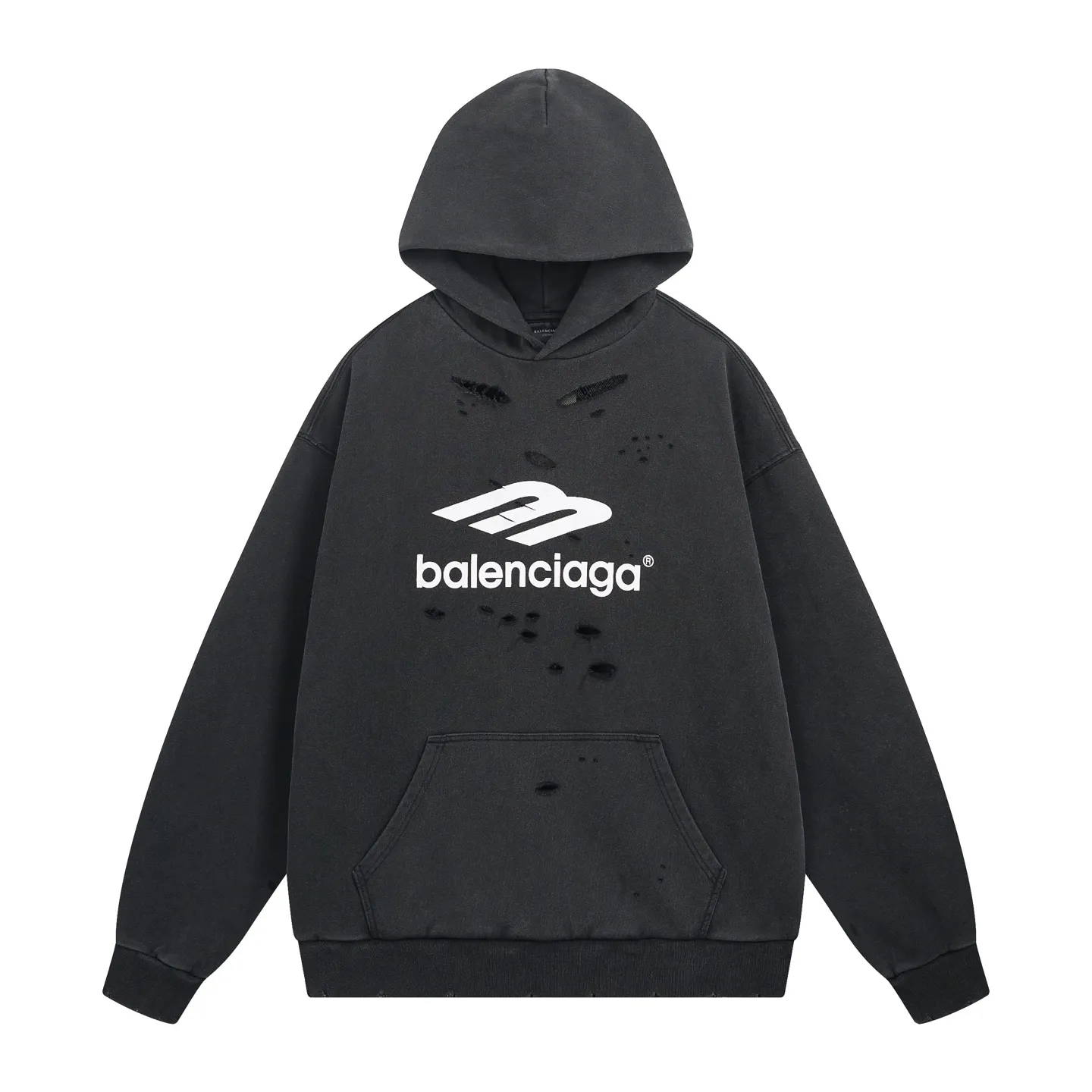 🅿️400 BALENCI*GA Paris' latest 3M classic LOGO printed hooded long-sleeved sweatshirt on the chest. The front printing is made of imported environmentally friendly offset printing. The master manually positions and grinds the fixed points. The effect is three-dimensional. Exclusively pattern-woven and dyed 460g fabric. Threads are dyed in the same vat with zero color difference. Brick cabinet synchronization. Welcome to compare. Same style for men and women -Color: washed black, washed blue -SIZE: Xs S M L Style No. 8958#