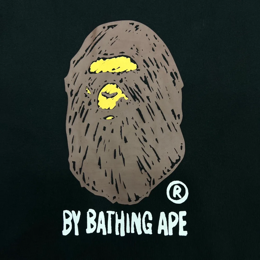 💰140 BAPE FANS SCARF DRAW hand-painted graffiti ape head print 280g weight linen cotton fabric ZP version Couple style: S—XXL [Black White]